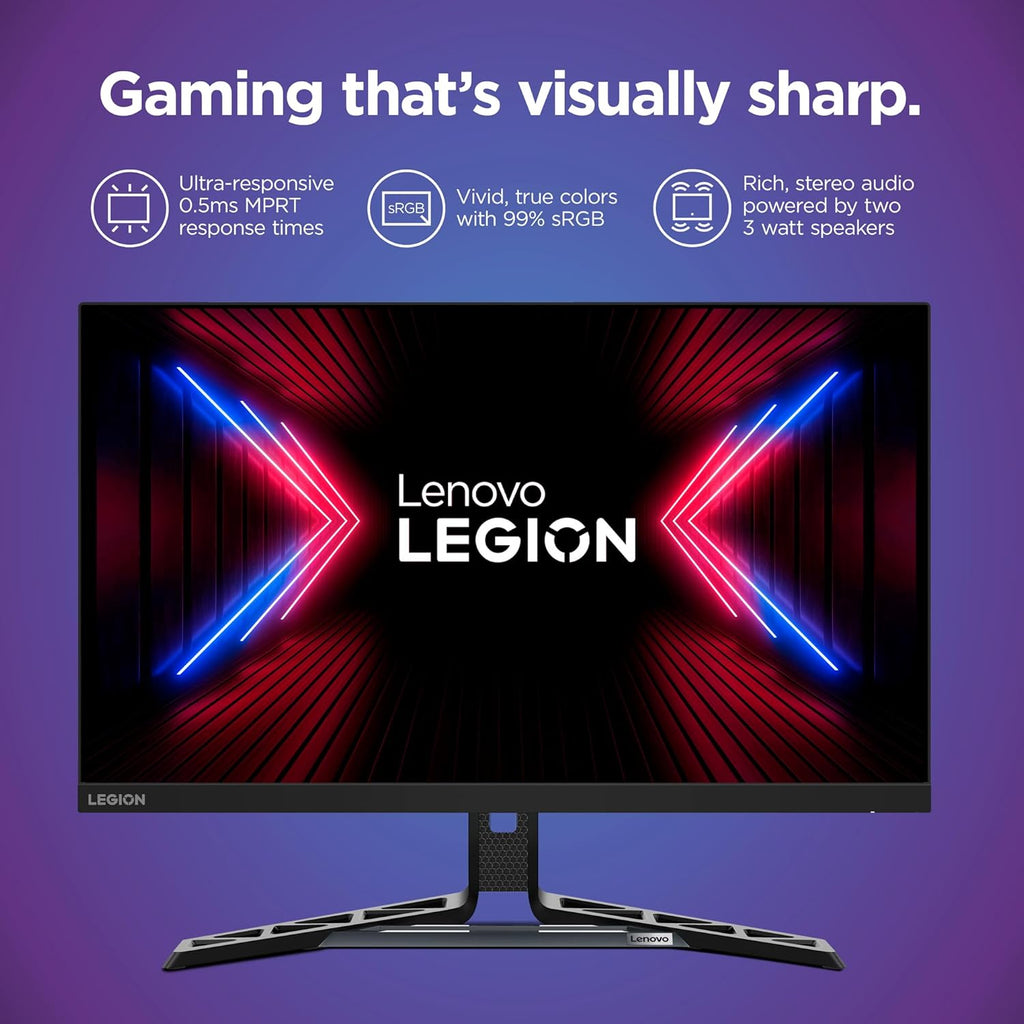 Lenovo Legion R27q-30 Gaming Monitor, 27' QHD Display, 180Hz, 0.5ms Response, AMD FreeSync Premium, Lift/Tilt/Pivot/Swivel Stand, HDMI 2.1 and DisplayPort 1.4, 350 nits, Raven Black