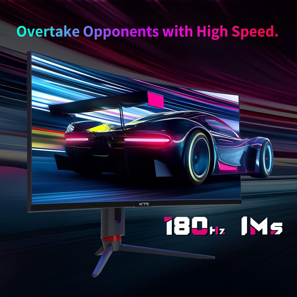 KTC 34 inch Curved Ultrawide Gaming Monitor, 180Hz WQHD 3440x1440 PC Monitor, 21:9, 1ms, 1500R, Adaptive Sync, HDMI Display Port, PBP/PIP, Height/Tilt/Swivel/Pivot Adjustment, VESA Mount, H34S18S