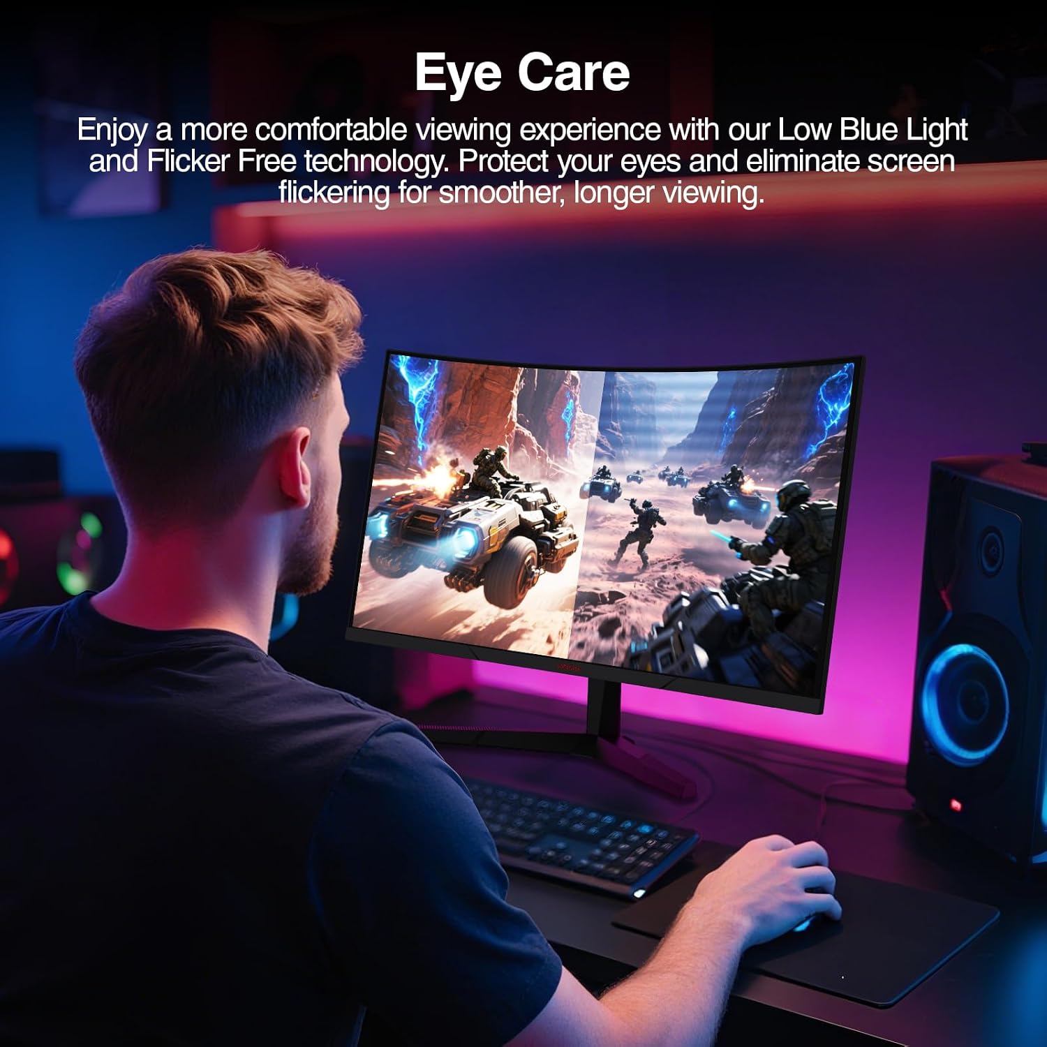 KOORUI 24 Inch Curved Gaming Monitor 180Hz 1ms,FHD 1080p 1500R Curved Display with Adaptive Sync,99% sRGB,HDR10,Eye Care,VESA Compatible,HDMI2.0X2 &DP1.2,Tilt Adjustable,Black