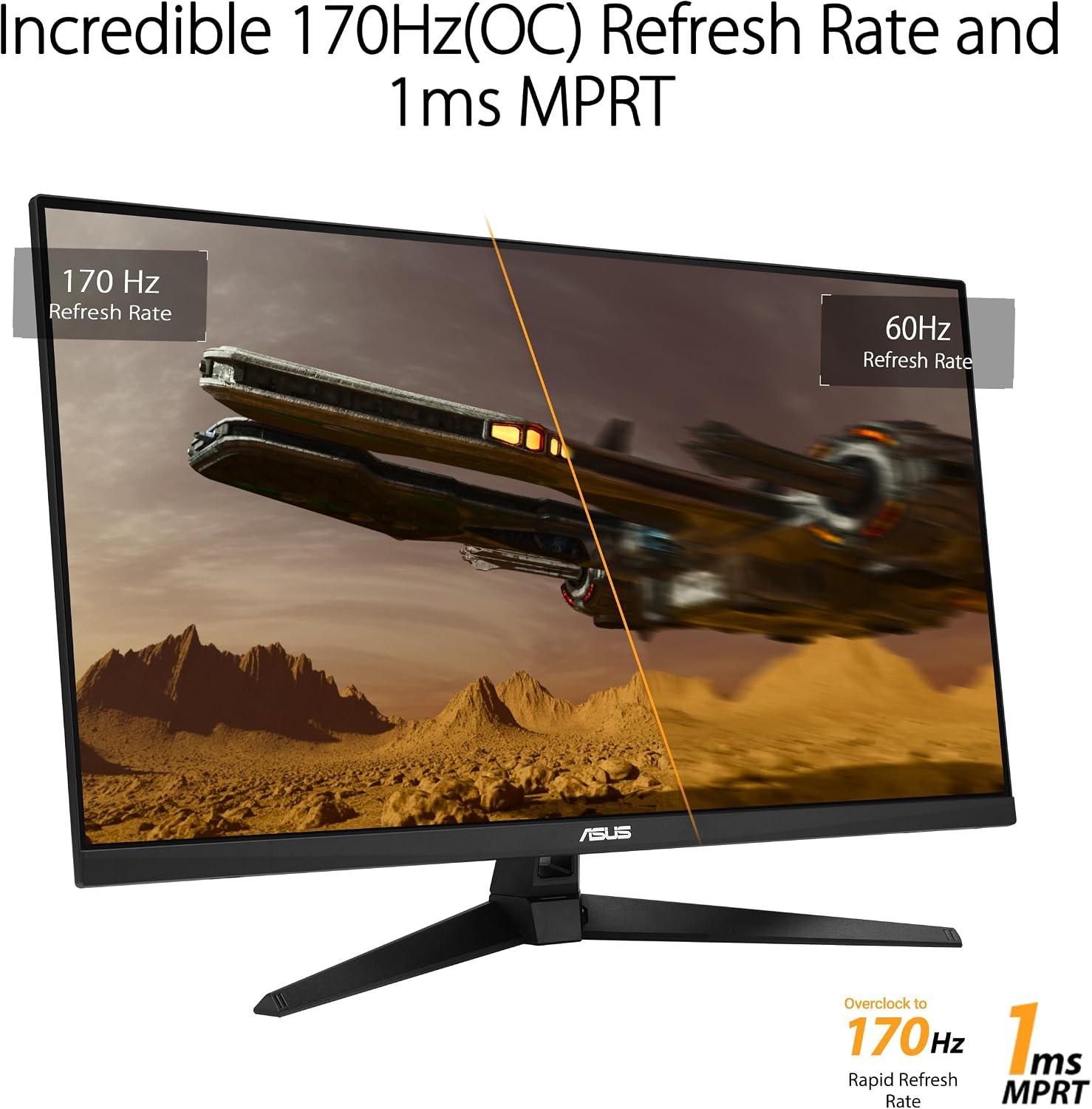 ASUS TUF Gaming 32' (31.5-inch viewable) 1080P Gaming Monitor (VG328QA1A) - Full HD, 170Hz, 1ms, Extreme Low Motion Blur, FreeSync Premium, Eye Care, Shadow Boost, HDMI, Tilt Adjustable