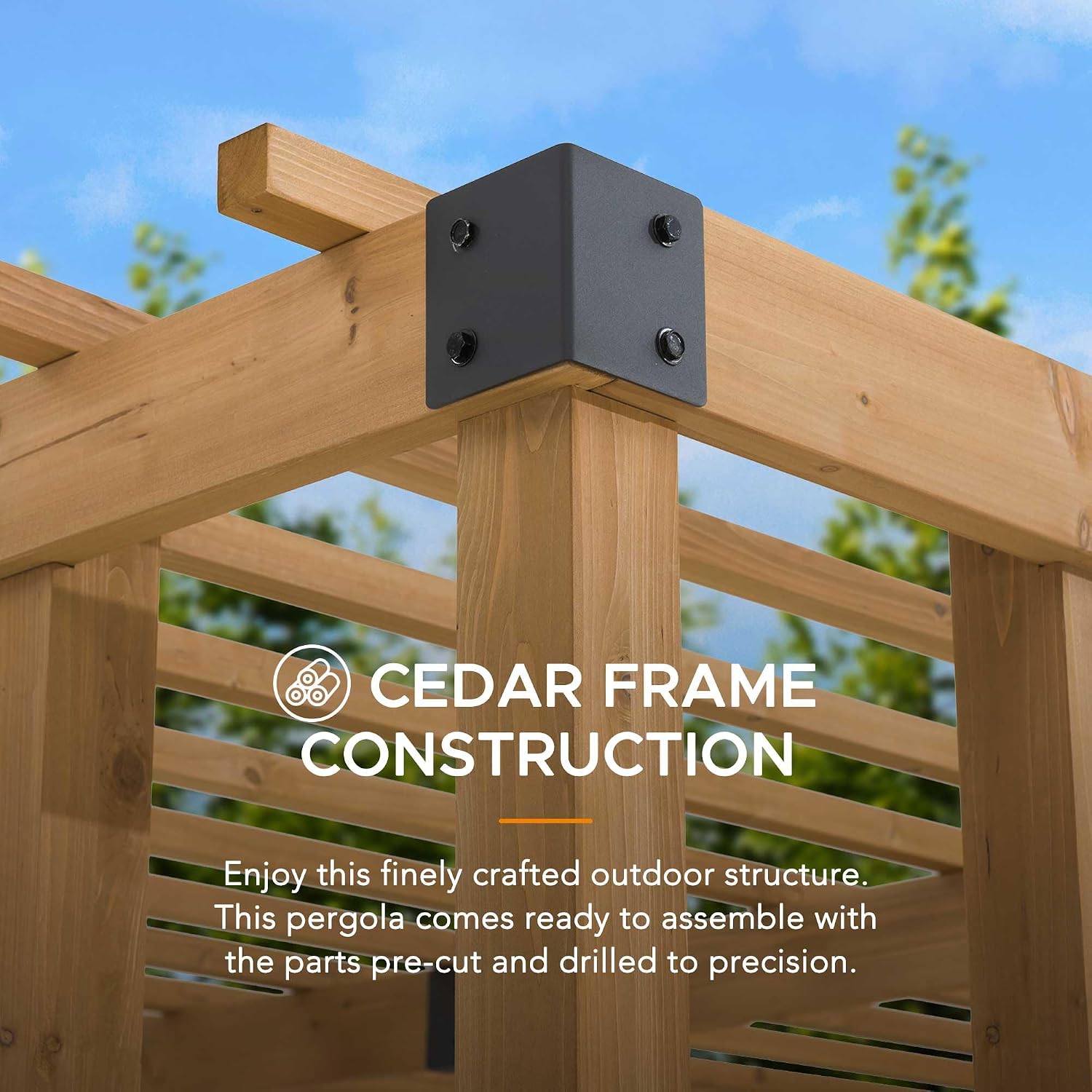 Sunjoy Wood Pergola 10 x 10.5 ft. Cedar Framed Pergolas with Adjustable Hanging Planters by SummerCove