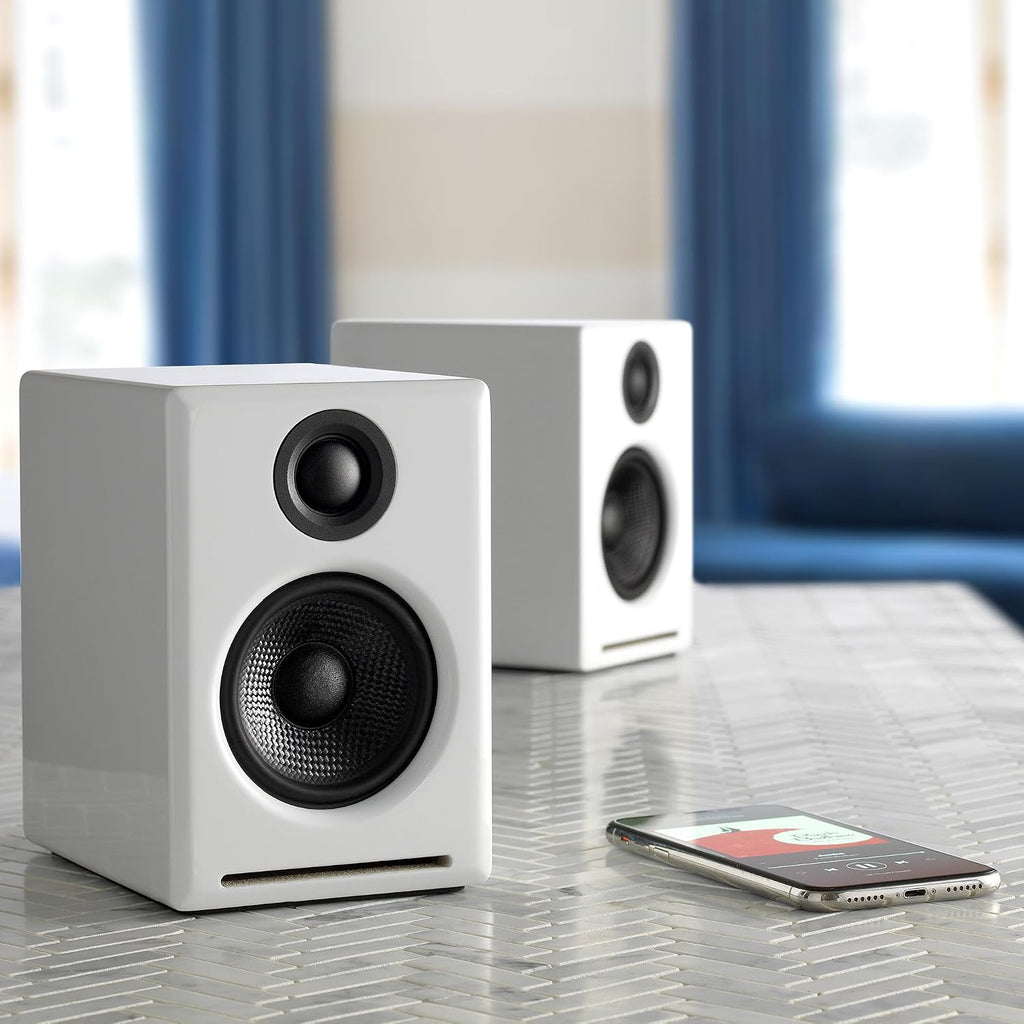 Audioengine A2+ 24 Bit 60 Watt Bluetooth Desktop Computer Speakers for Music and Gaming - PC MAC Laptop Tablet