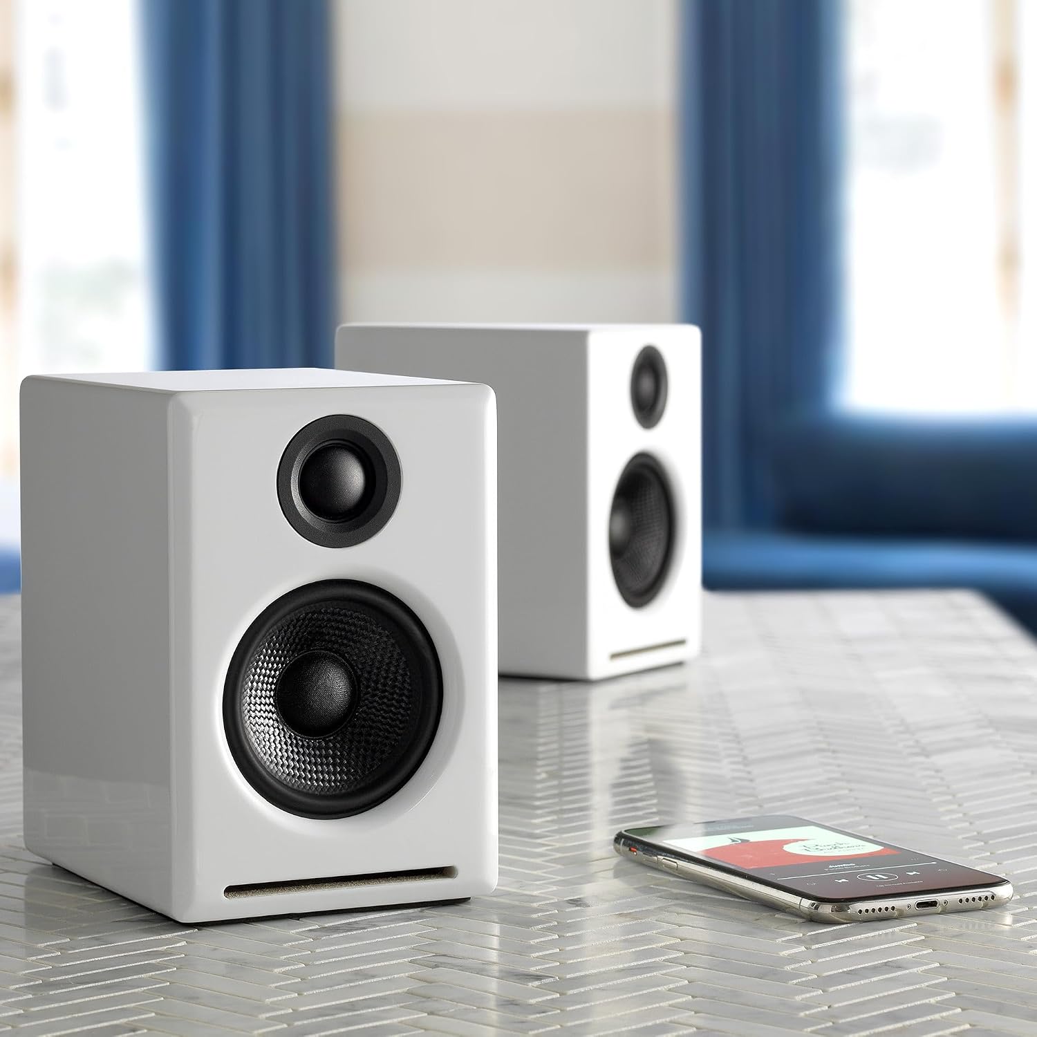Audioengine A2+ 24 Bit 60 Watt Bluetooth Desktop Computer Speakers for Music and Gaming - PC MAC Laptop Tablet