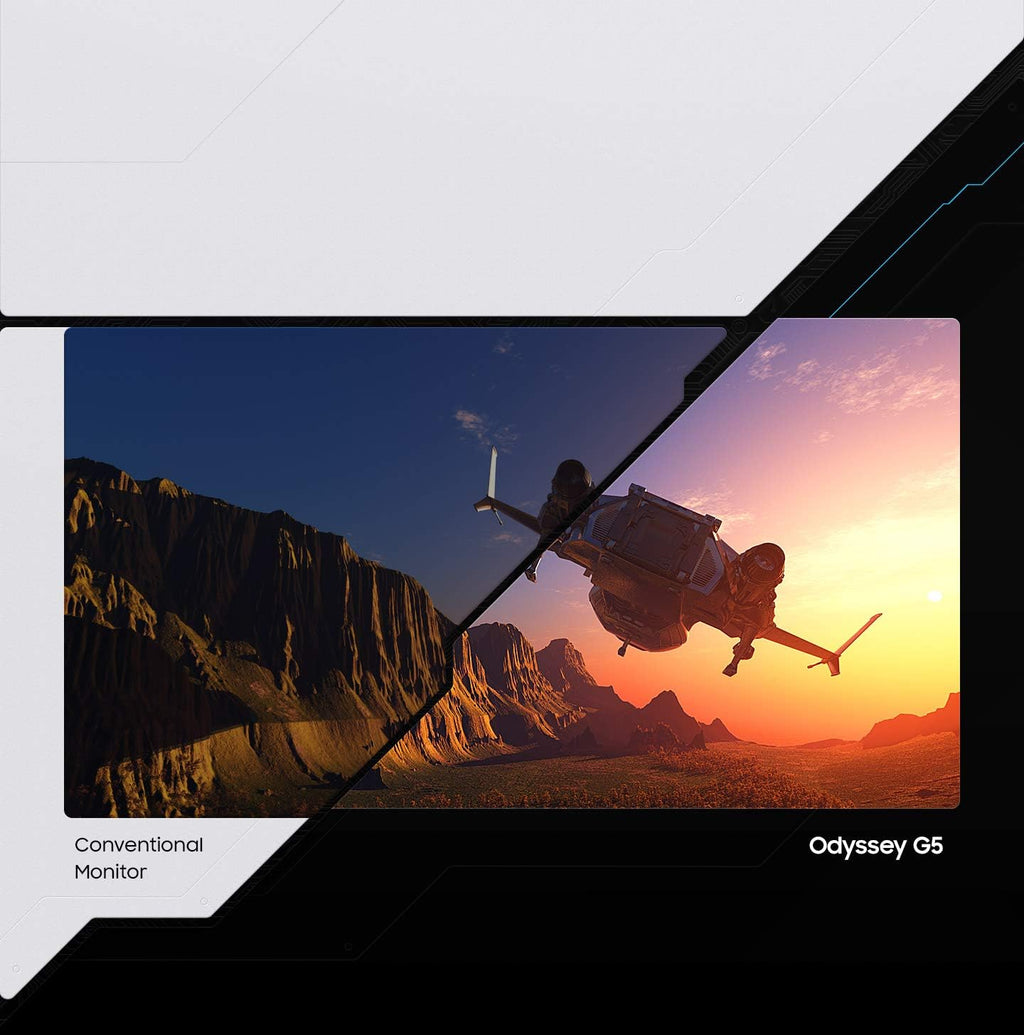 Samsung Odyssey G5 Series 27-Inch WQHD (2560x1440) Gaming Monitor, 144Hz, Curved, 1ms, HDMI, Display Port, FreeSync Premium (LC27G55TQWNXZA)