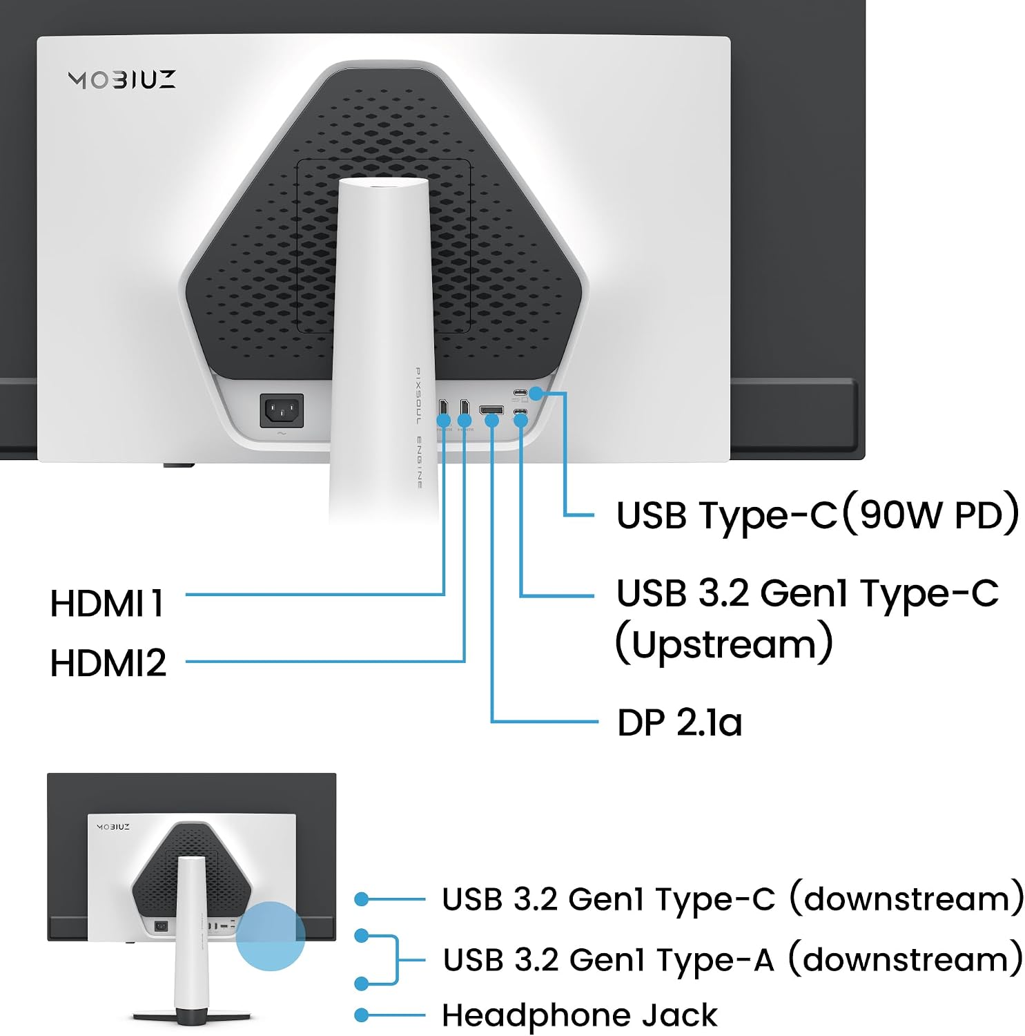 BenQ MOBIUZ EX321UZ 31.5' 4K 4th Gen QD-OLED 240Hz 0.03ms HDMI 2.1, DP2.1a(80Gbps) USB-C 90W Gaming Monitor, 99% DCI-P3, DisplayHDR 400, FreeSync Premium Pro, Remote Controller, 3-Year OLED Warranty