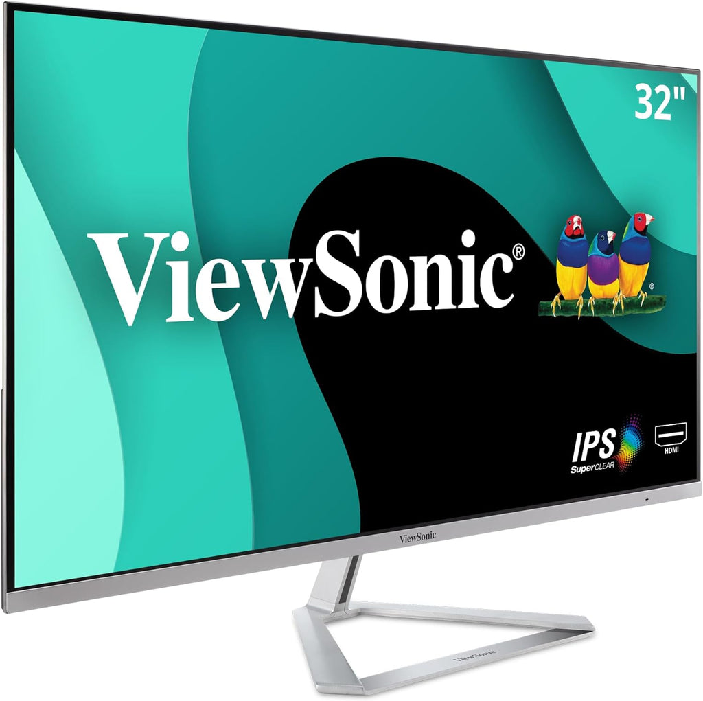 ViewSonic VX3276-MHD 32 Inch 1080p Monitor, IPS with Screen Split Capability and Eye Care Technology for Home and Office Entertainment, Ultra-Thin Bezels, DisplayPort, and HDMI Inputs