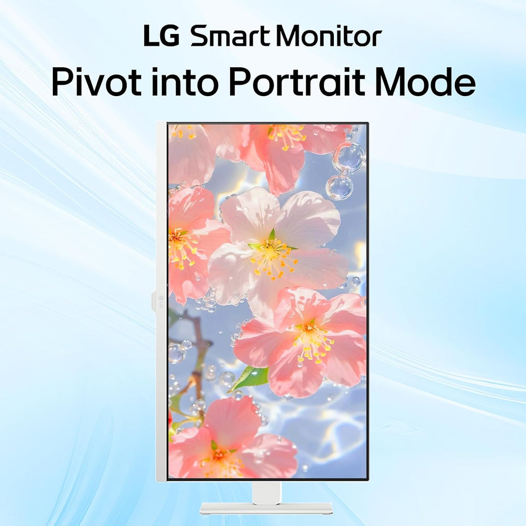 LG 27' UHD Smart Moniton, 4K (3840 x 2160) IPS Display, WebOS, HDR10, Built-in Speakers, Remote Control, Screen Share, Bluetooth, HDMI, USB Type-A|C, Height & Tilt Adjustable Stand