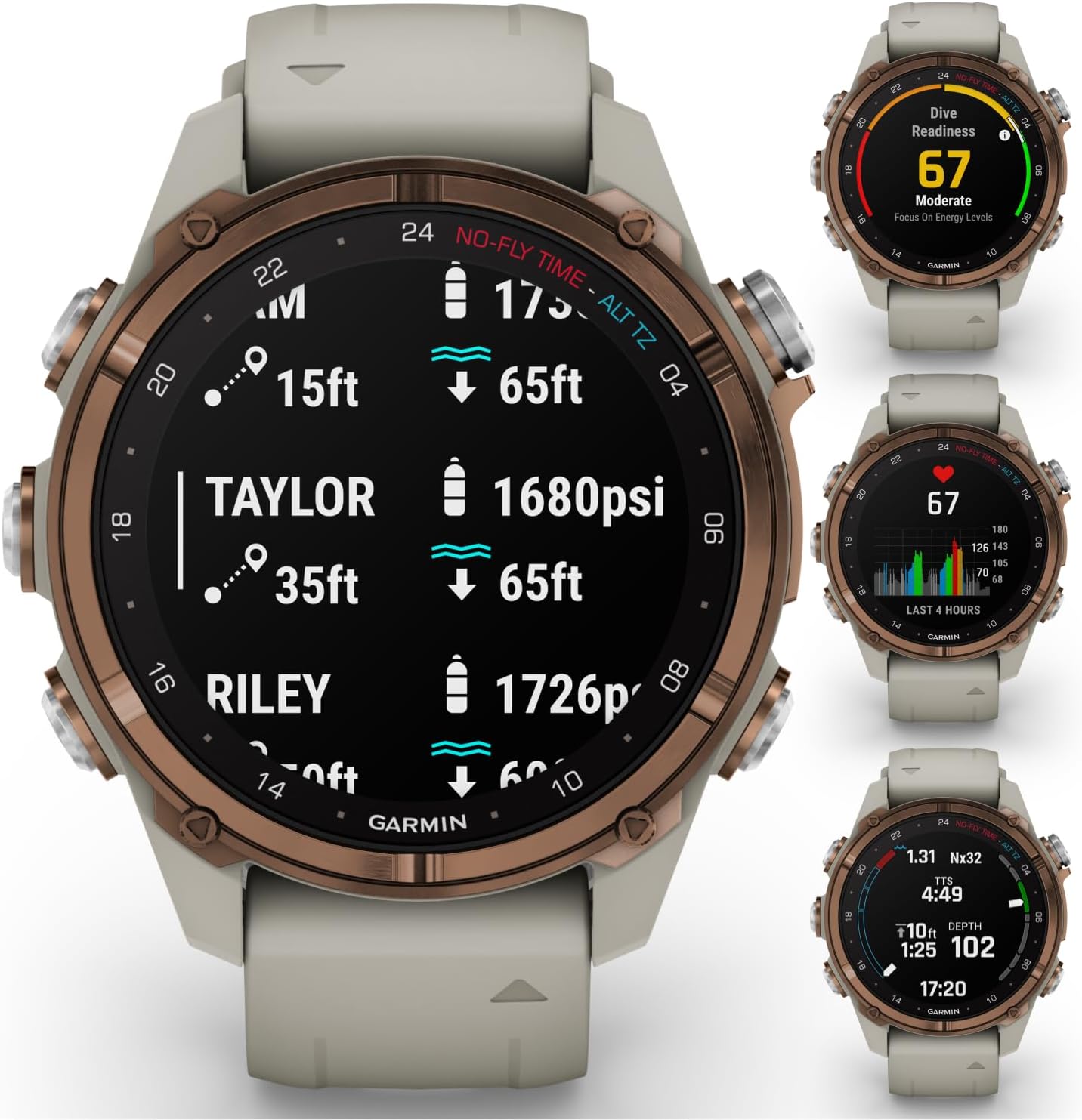 Garmin Descent Mk3 & Mk3I 51 MM & 43 mm, Titanium Dive Computer - Extra-Long Strap | Up to 25 Days Battery Life, AMOLED Display, Multi-Band GPS Smartwatch & Gift Bundle (010-02753-13)