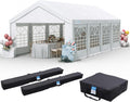 Quictent 13x26ft Party Tent Heavy Duty Outdoor Gazebo White Wedding Tent Canopy Event Shelter Carport with Removable Sidewalls& 4pcs Storage Bags