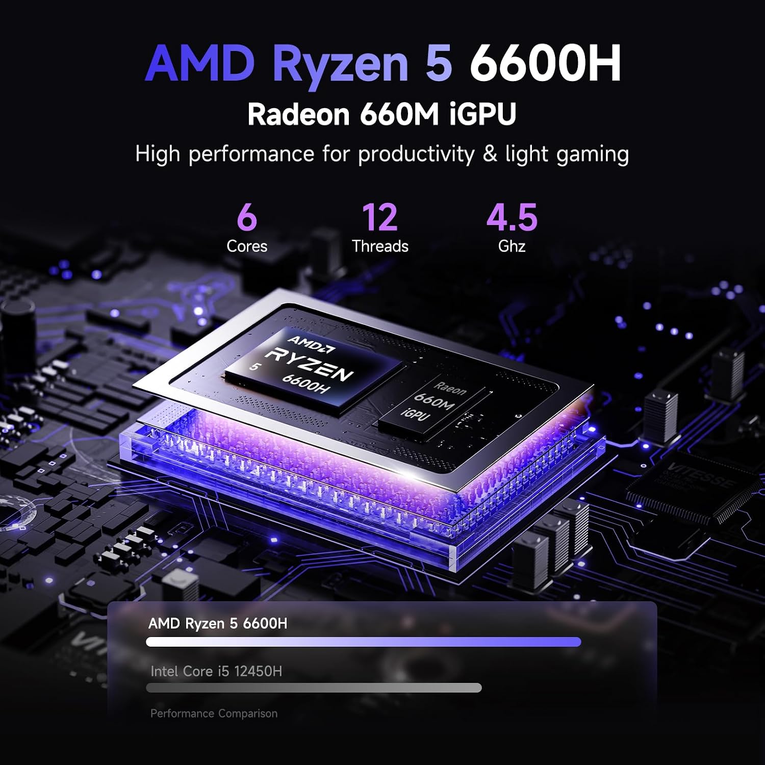 NIMO 17.3' IPS FHD-Gaming-Laptop, AMD Ryzen 5 6600H 16GB DDR5 RAM 1TB SSD (Beat i7-1165G7 Up to 4.5GHz) Radeon 660M GPU-Computer with 100W Type-C Backlit Keyboard Fingerprint