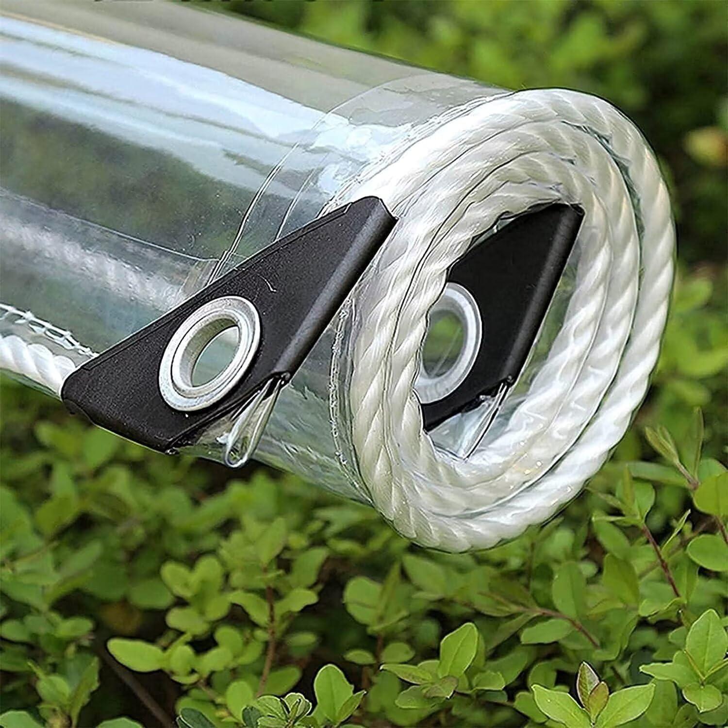 Clear Tarp 8' x 20' PVC 14 Mil Clear Tarps Heavy Duty Waterproof, 400g/m² Clear Tarps Vinyl with Grommets for Camping, Plants Greenhouse, Cars, Patio and Pavilion