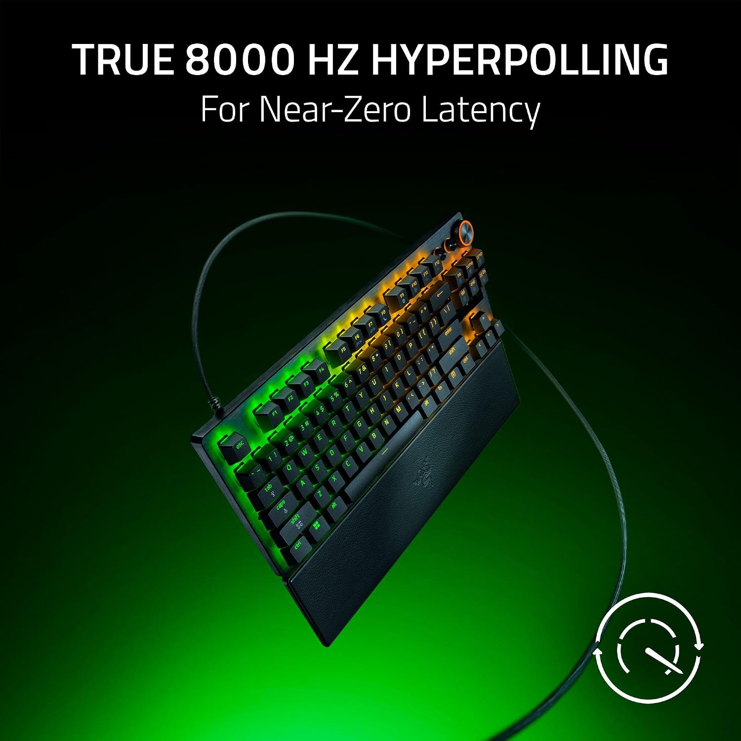 Razer Huntsman V3 Pro TKL 8KHz Esports Gaming Keyboard: Analog Optical Switches Gen 2-8000 Hz Polling Snap Tap - Rapid Trigger - Adjustable Actuation - Media Controls - PBT Keycaps - Black