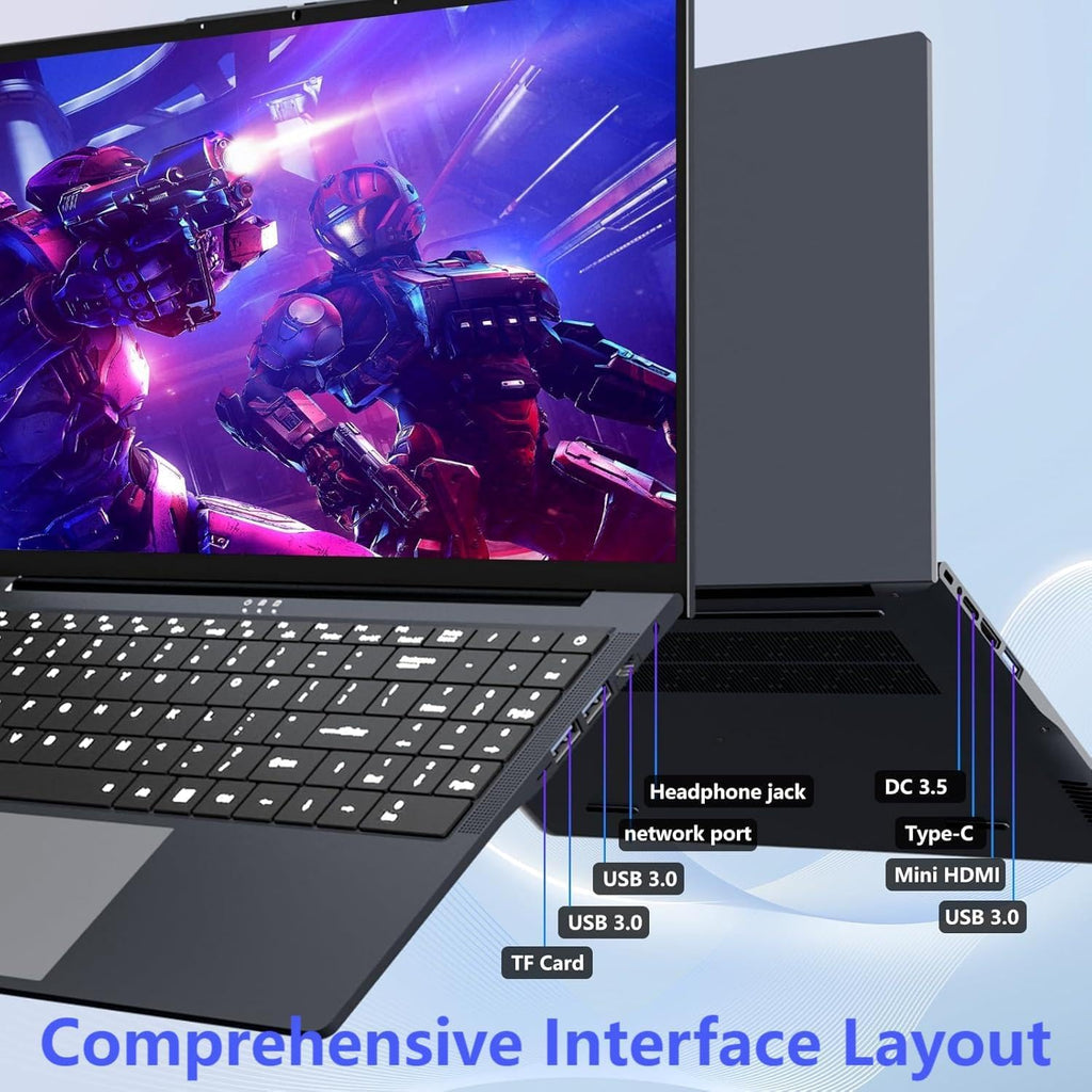 KUMNOSAL Laptop, 16 Inch Laptop Computer i5 (Up to 3.6GHz) for 16GB RAM 512GB SSD, FHD 1920 * 1200p, UHD Graphics 617,180° Opening, Backlit Keyboard with Numeric Keypad Lap Top for Business Student
