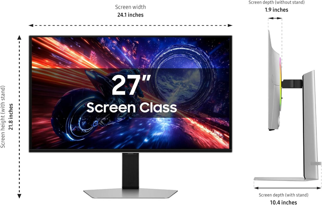 Samsung 27' Odyssey OLED G6 G60SF QHD QD-OLED Gaming Monitor, 500Hz Refresh Rate, 0.03ms (GtG) Response Time, G-Sync Compatible, VESA DisplayHDR TrueBlack 500, LS27FG602SNXZA, 2025, 3 Yr Warranty