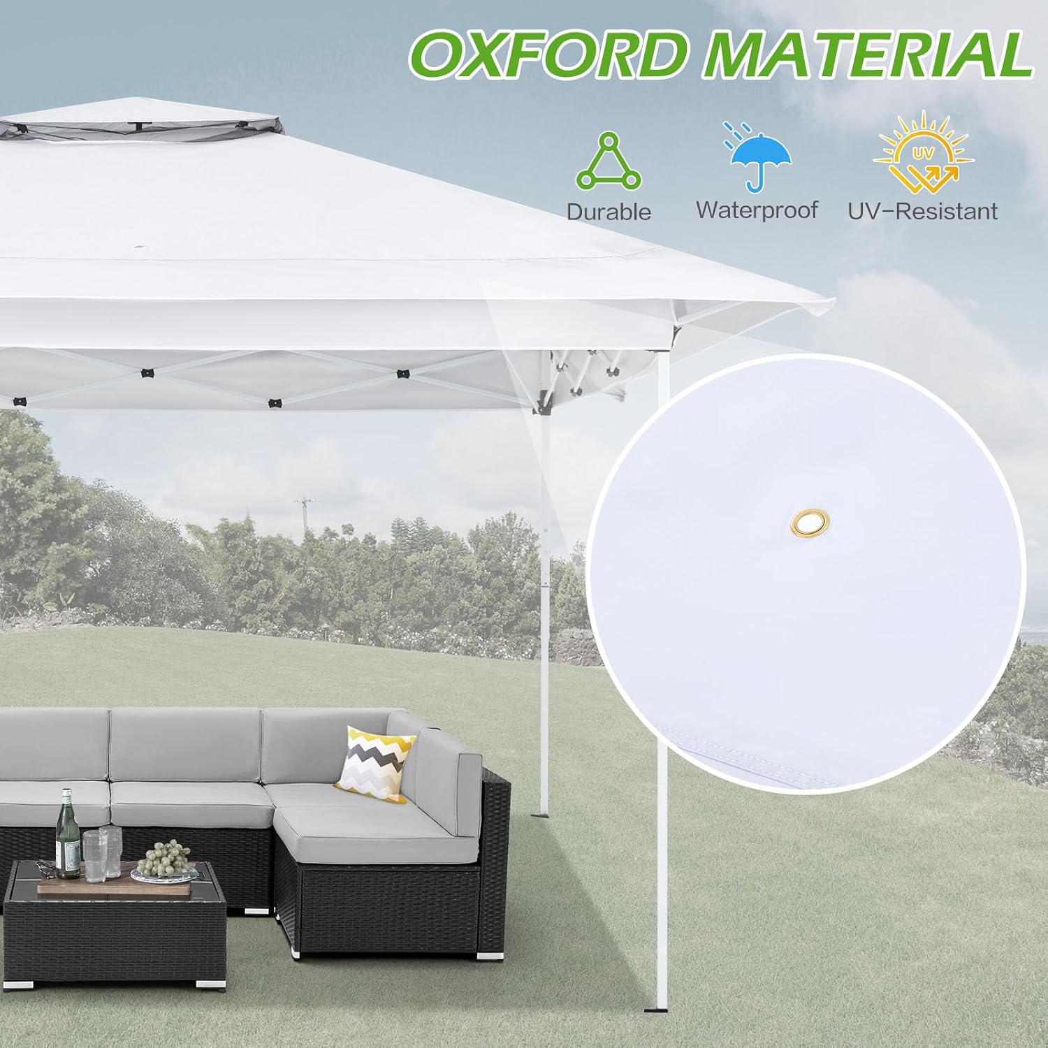 ECOTOUGE 12x12 Pop Up Gazebo, Instant Shelter Canopy Tent with Carrying Roller Bag, Gazebos on Clearance, Pop Up Tent with Waterproof and UV Resistant for Garden, Grill and Backyard (White)