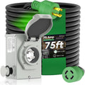 30 Amp Generator Cord 75FT and Power Inlet Box, Pre-Drilled 30 Amp Generator Inlet Box with Cord, NEMA L14-30P to L14-30R Generator Cord Waterproof Combo Kit, ETL Listed