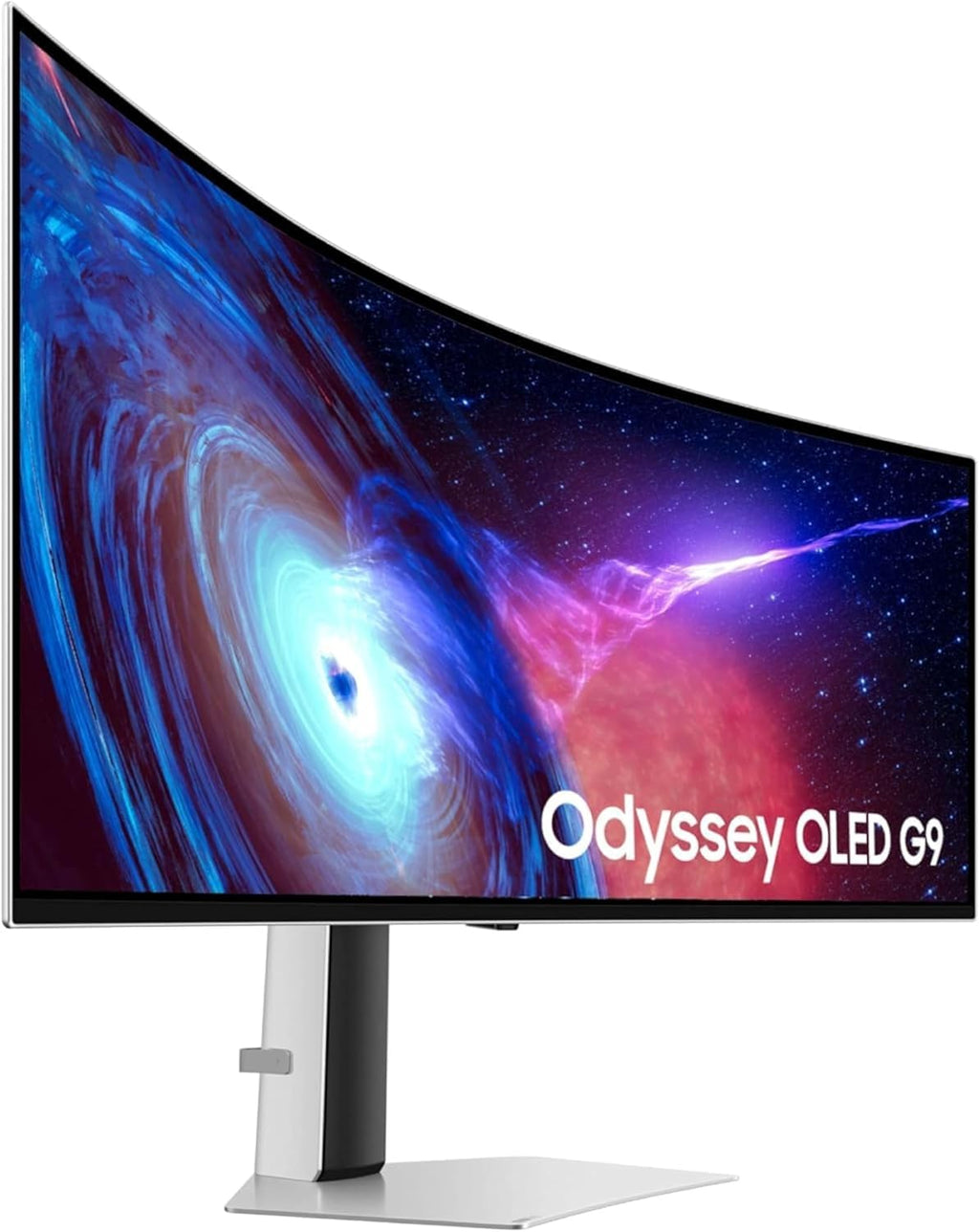 Samsung 49' Odyssey G93SC Series Curved Gaming Monitor, QD-OLED, 240Hz, 0.03ms, DQHD, G-Sync Compatible, FreeSync Premium Pro, Adjustable Stand