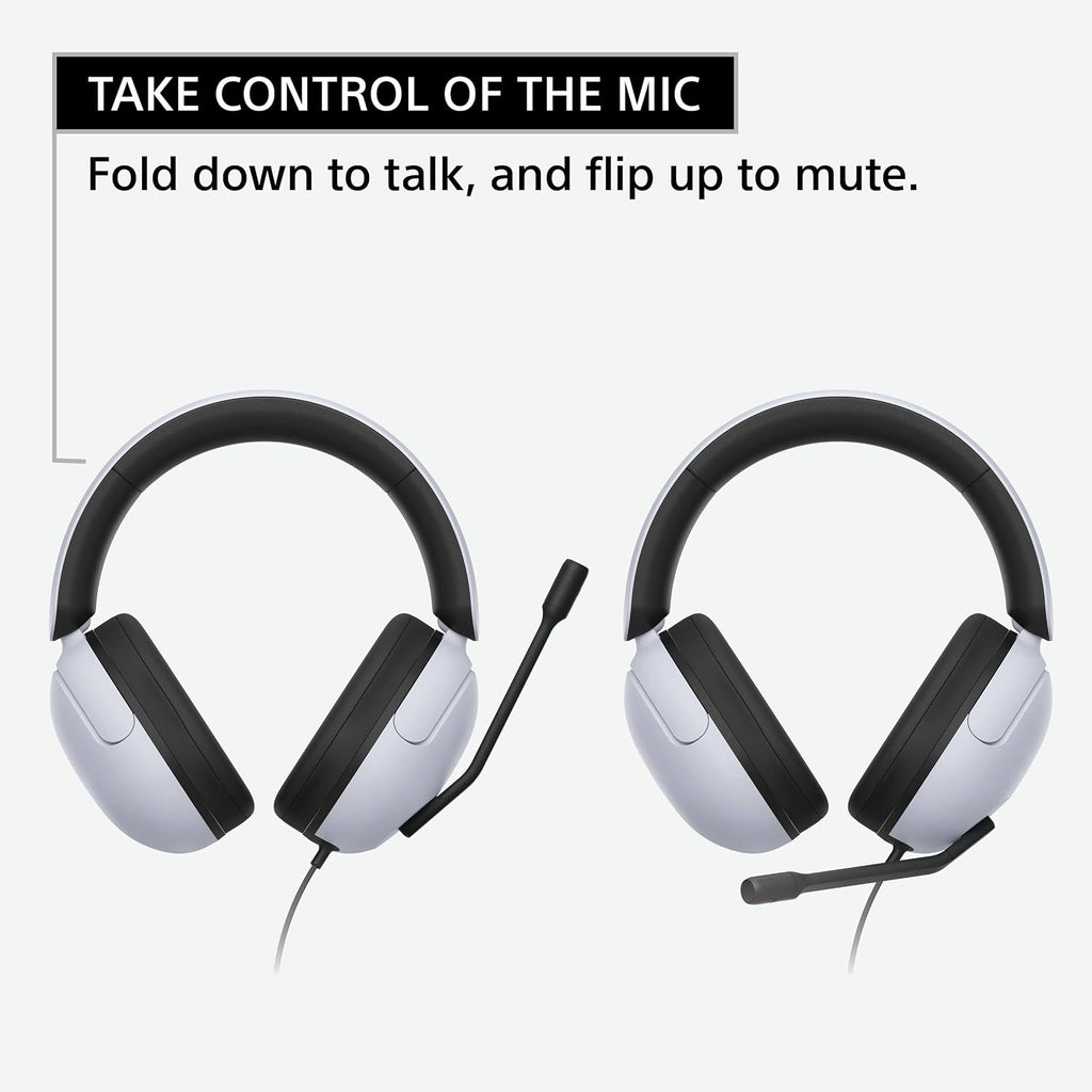 Sony INZONE H3 Wired Gaming Headphones With Mic, PS5 Headphones, Over-Ear, Personalized 360 Spatial Sound, Discord Certified MDR-G300 (White)