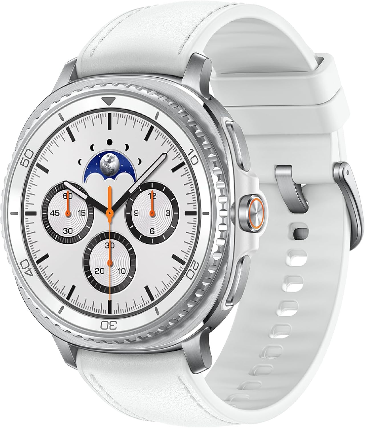 Samsung Galaxy Watch 8 Classic (2025) 46mm Bluetooth Smartwatch, Cushion Design, Rotating Bezel, Quick Button, Sleep Coaching, Running Coach, Energy Score, White [US Version, 2 Yr Warranty]