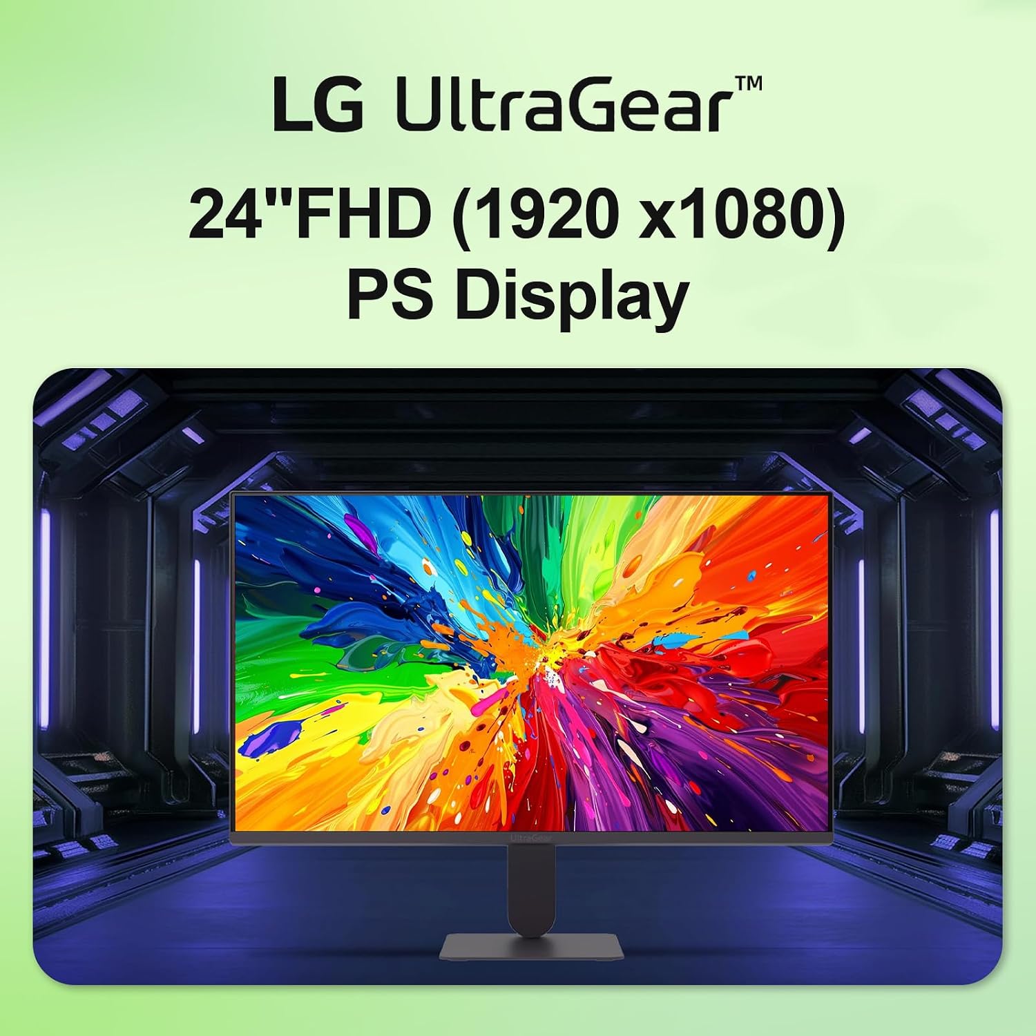LG 24' Ultragear FHD Gaming Monitor, IPS Display, 144Hz Refresh Rate, 1ms MBR, HDR10, sRGB 99% Color Gamut, NVIDIA G-SYNC Compatible, AMD FreeSync, HDMI, DisplayPort, Vase Mountable, Tilt, Black