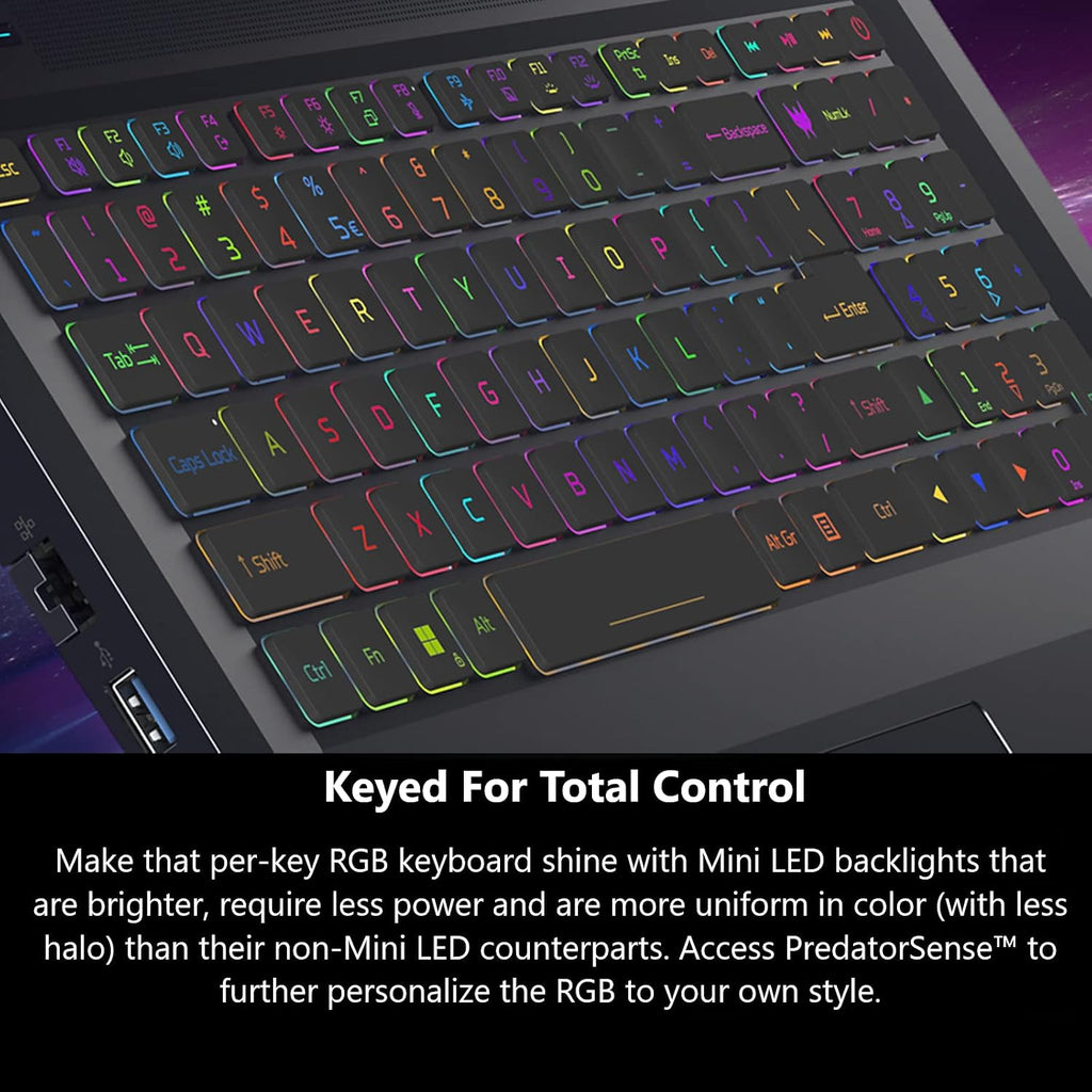 Acer Predator Helios 16 Gaming Laptop | 13th Gen Intel Core i7-13700HX | NVIDIA GeForce RTX 4060 | 16' 2560 x 1600 165Hz G-SYNC Display | 16GB DDR5 | 1TB Gen 4 SSD | Killer Wi-Fi 6E | PH16-71-74UU