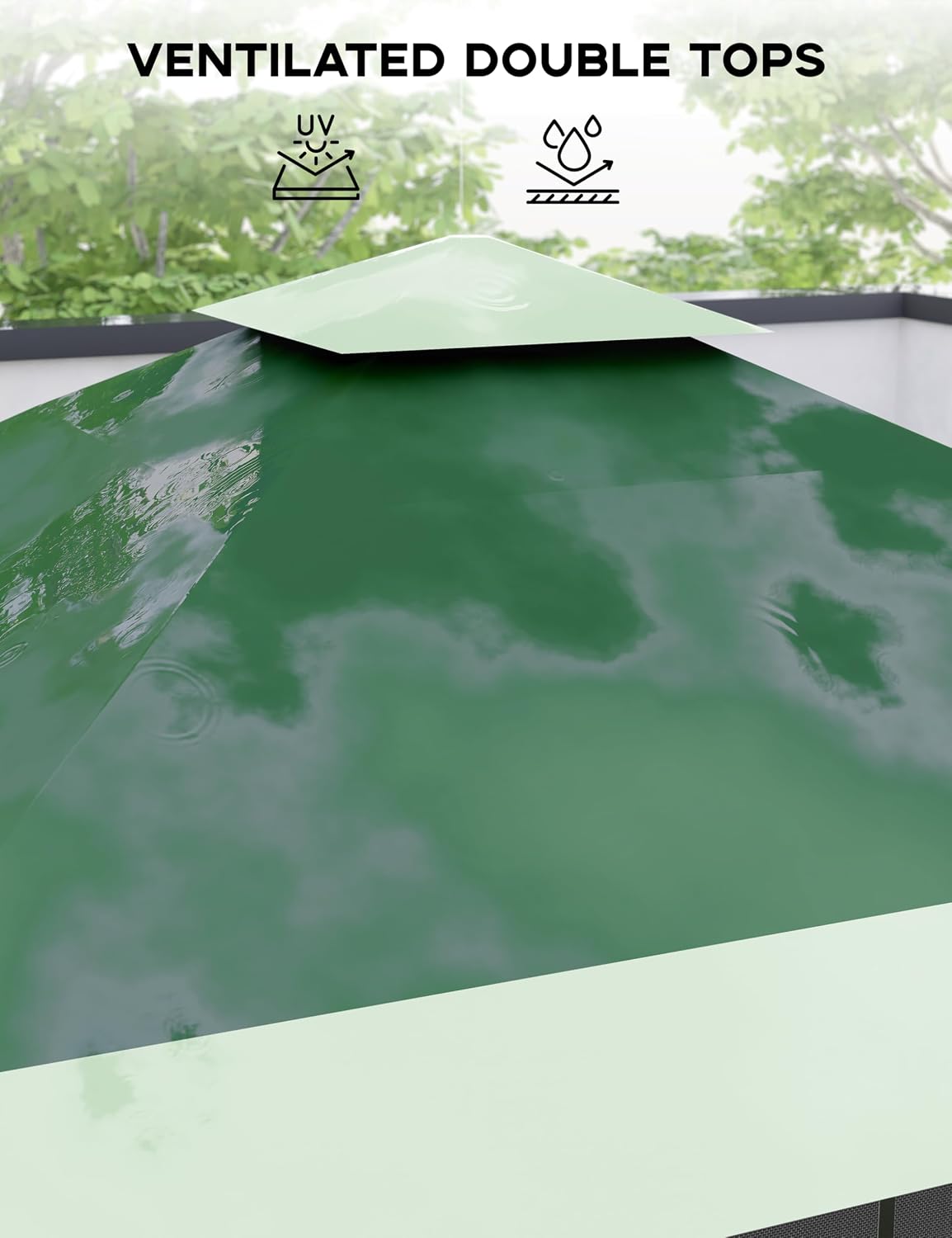 KYBOLT 12x12 Pop Up Gazebo Outdoor Canopy Shelter with Mosquito Netting 4 Stanbags Instant Gazebo Tent for Lawn, Garden, Backyard, Deck (Olive Green + Taupe)
