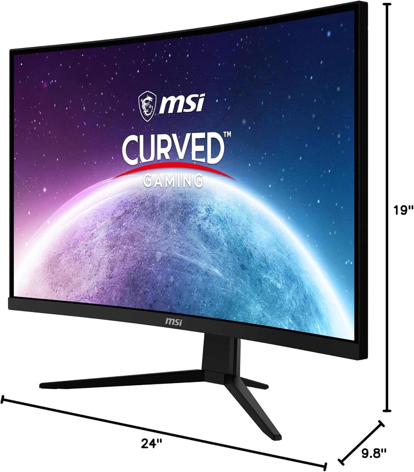 msi G273CQ, 27' Gaming Monitor, 2560 x 1440 (QHD), VA, 170Hz, FreeSync Premium, HDR Ready, HDMI, Displayport, Tilt