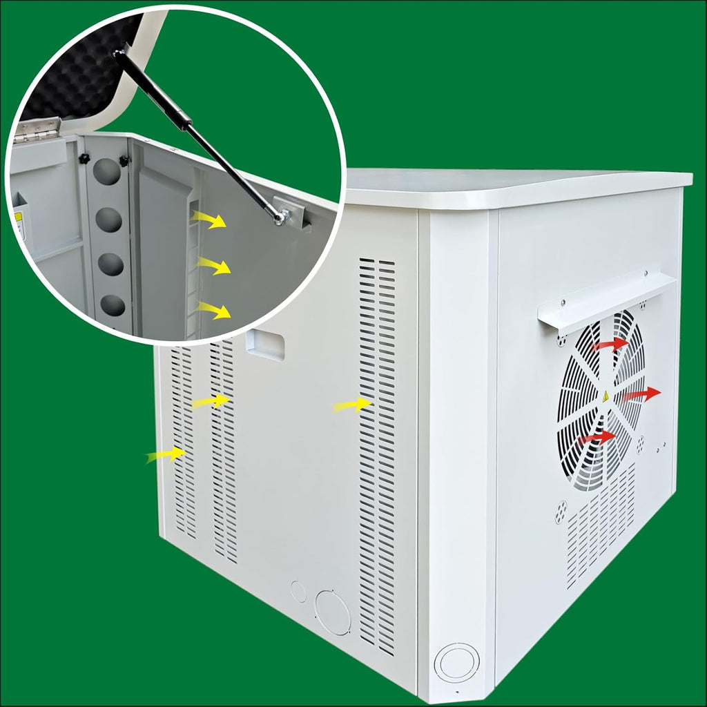 Generator Box, Generator Quiet Box Interior Space: 39.4' x 35' x 35.5', Ventilation, Heat Dissipation and Impact Resistance