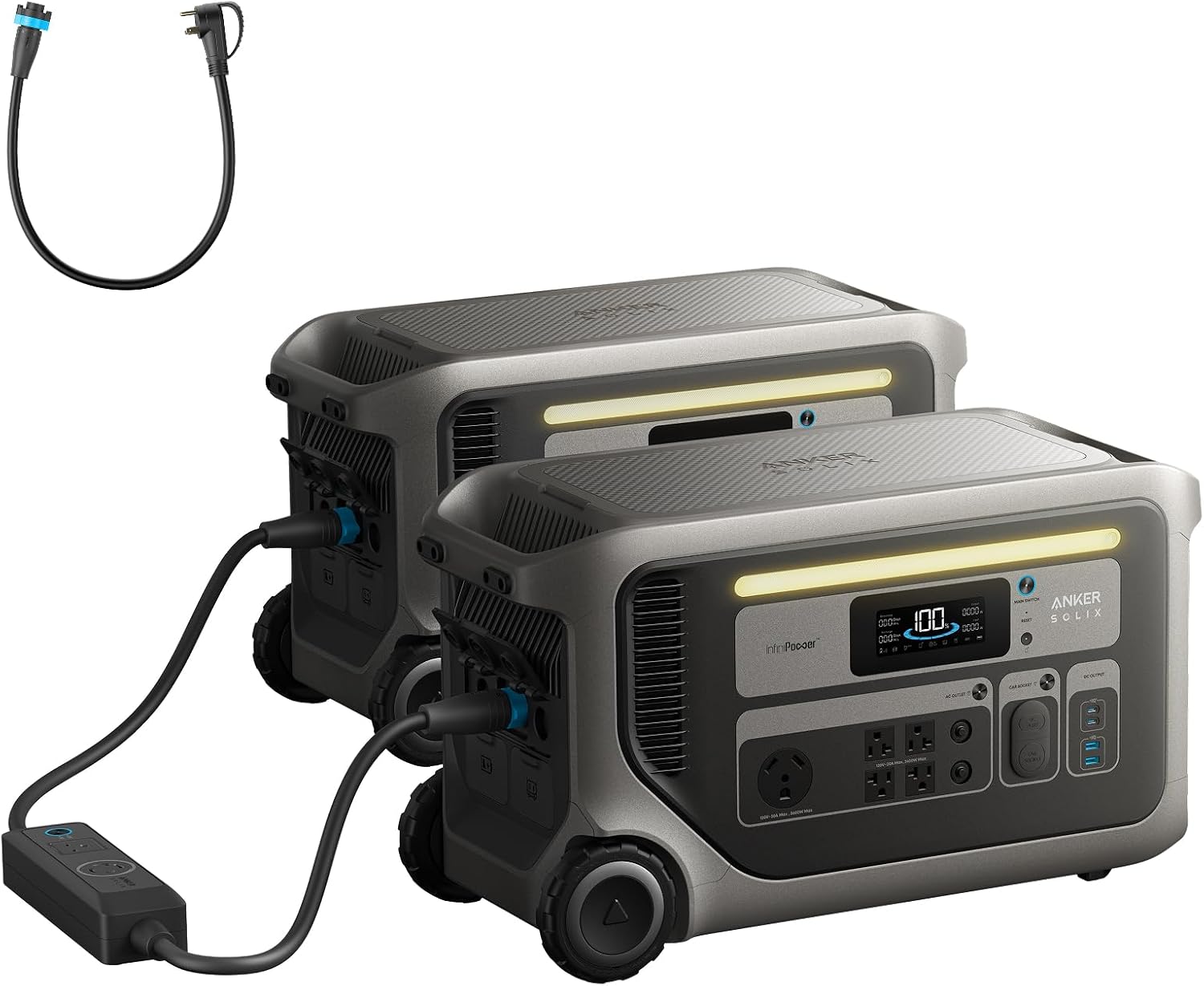 Anker SOLIX F3000 Portable Power Station with Double Voltage Hub, 3,072Wh, 6,000W Recharging, Solar Generators for Home Use, Expandable to 24kWh, For Outages, Camping, RVs, Emergencies