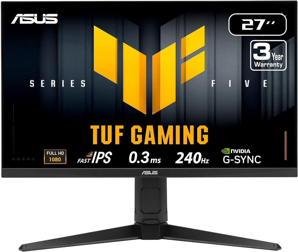 ASUS TUF Gaming Series 5 27' 1080P Monitor (VG279QML5A) - Fast-IPS, 240Hz, 0.3ms, G-SYNC Compatible, FreeSync Premium, 99% sRGB, Height Adjustable, DisplayWidget, Gaming AI, 3 yr Warranty