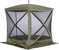 CLAM Quick-Set Pop Up Screen Tent, Traveler, 6 x 6 ft, Instant Setup Green Portable Outdoor Shelter, Compact Bug-Free Canopy Tent for Camping, Fishing, Backyard - Green