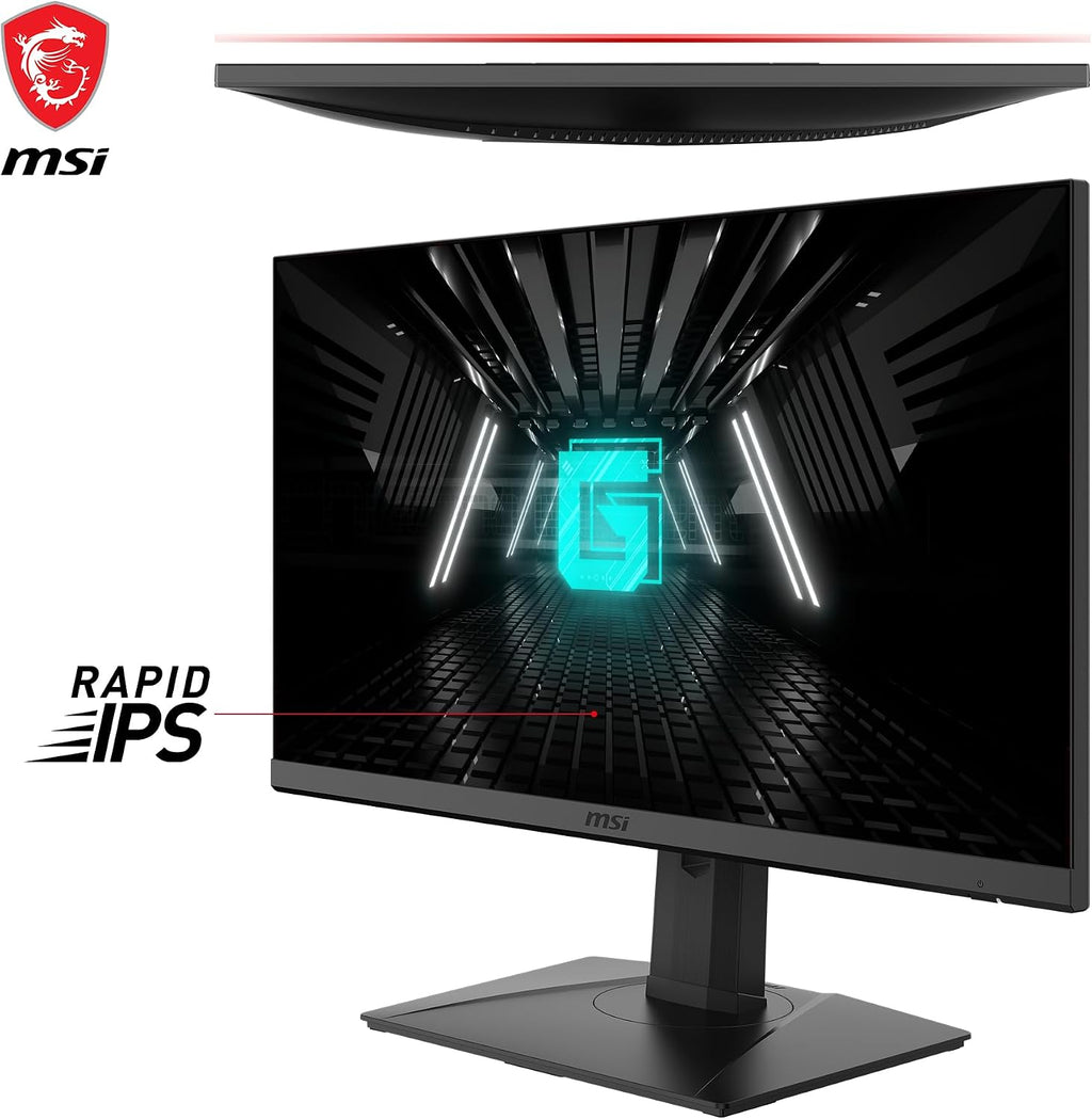 msi G272QPF, 27' Gaming Monitor, 2560 x 1440 (QHD), Rapid IPS, 1ms, 170Hz, G-Sync Compatible, HDR Ready, HDMI, Displayport, Tilt, Swivel, Height Adjustable, Pivot