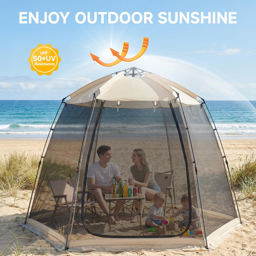 Alvantor® Screen House Gazebo, Pop Up Screen Tent, Instant Screen Room with Carry Bag, Outdoor Mosquito Tent Camping, Sun Shade Shelter for Patio, Garden, Backyard, Deck