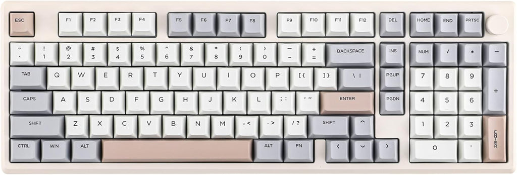 EPOMAKER Galaxy100 QMK/VIA Wireless Gaming Keyboard, Aluminum Shell, BT/2.4Ghz/USB-C, Pre-Lubed Hot-Swappable Linear Switches, NKRO, RGB Backlit (Creamy White, Wisteria Linear Switch)