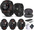Garmin Instinct 3 45mm, Solar Charged Display, Rugged Outdoor GPS Smartwatch, Metal-Reinforced Bezel, Built-in Flashlight, Black (010-02934-00) Tactical Smart Watch Bundle for Men and Women