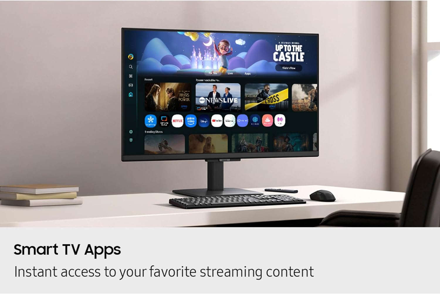 Samsung 32-Inch M5 (M50F) Series FHD Smart Monitor with Streaming TV, Speakers, HDR10, Gaming Hub, Multiple Ports, Workout Tracker, Vision Accessibility Tools, Black, LS32FM502ENXZA