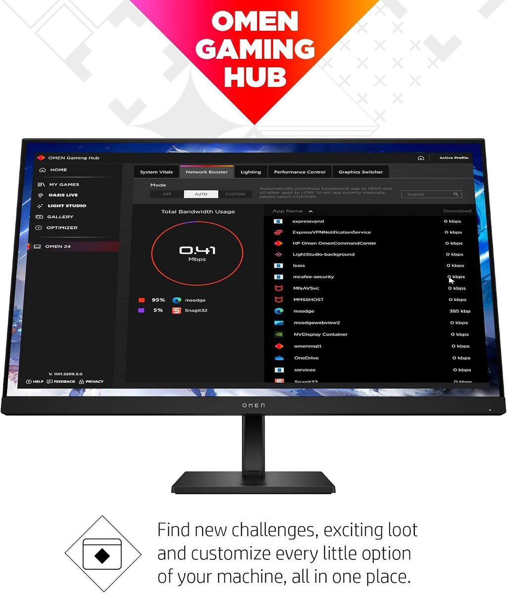 HP OMEN 32q QHD 165Hz Gaming Monitor, QHD Display (2560 x 1440), IPS Panel, 99% sRGB, 95% DCI-P3, 16:9, AMD FreeSync Premium Technology, 32q (2023)