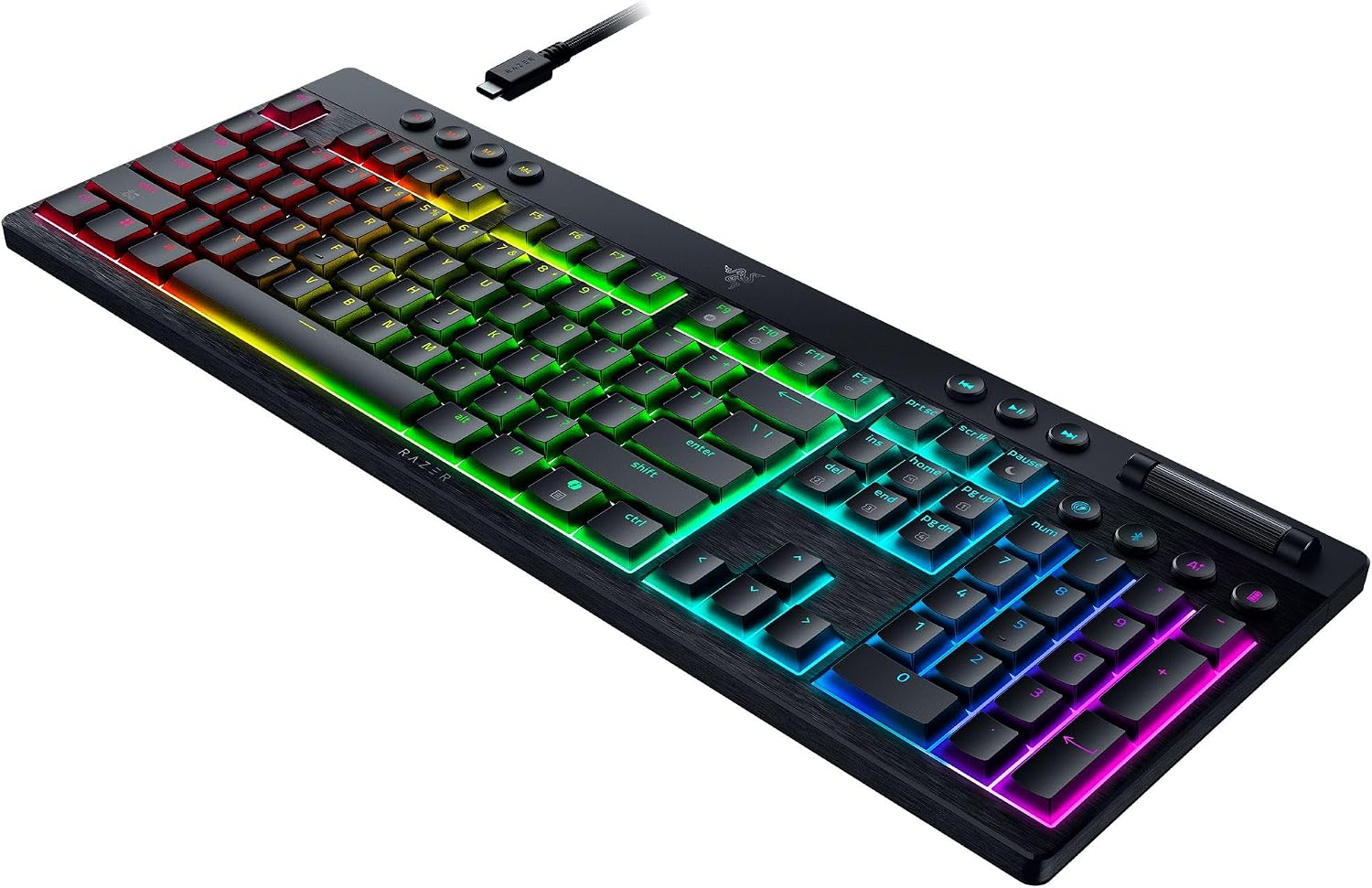 Razer BlackWidow V4 Low Profile HyperSpeed Wireless Gaming Keyboard: Yellow Mechanical Switches - 2.4GHz Wireless & Bluetooth - Multi-Function Roller - 11 Control Buttons - Long Battery Life