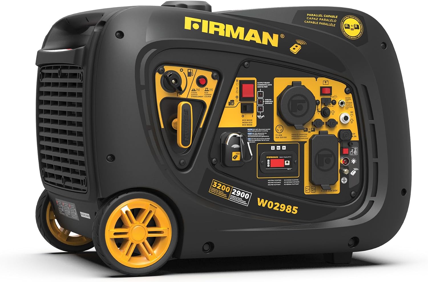 FIRMAN W02985 Inverter Portable Generator 3200W Remote Start, RV Ready Quiet Gas Power Station, Portable Outdoor Generator for Camping, Tailgating, Home Backup, Emergency Use