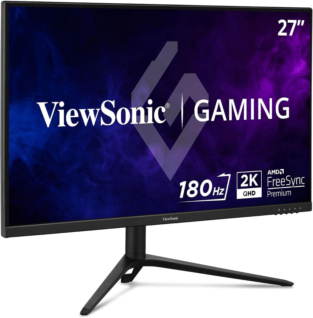 ViewSonic VX2728J-2K 27 Inch 1440p Gaming Monitor, IPS with 180Hz and 0.5ms for Smooth Gameplay, FreeSync Premium and G-Sync Compatible, Eye Care Technology, Advanced Ergonomics, HDMI, and DisplayPort