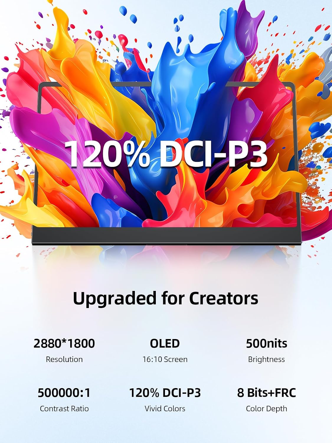 UPERFECT Touchscreen OLED Portable Monitor 14', 3K 2880x1800 | 120Hz | 0.1ms Portable Gaming Monitor, 500 Nits |120% DCI-P3 | 500000:1 | Ultra-Slim Design for Laptop Mini PC Phone Game Consoles