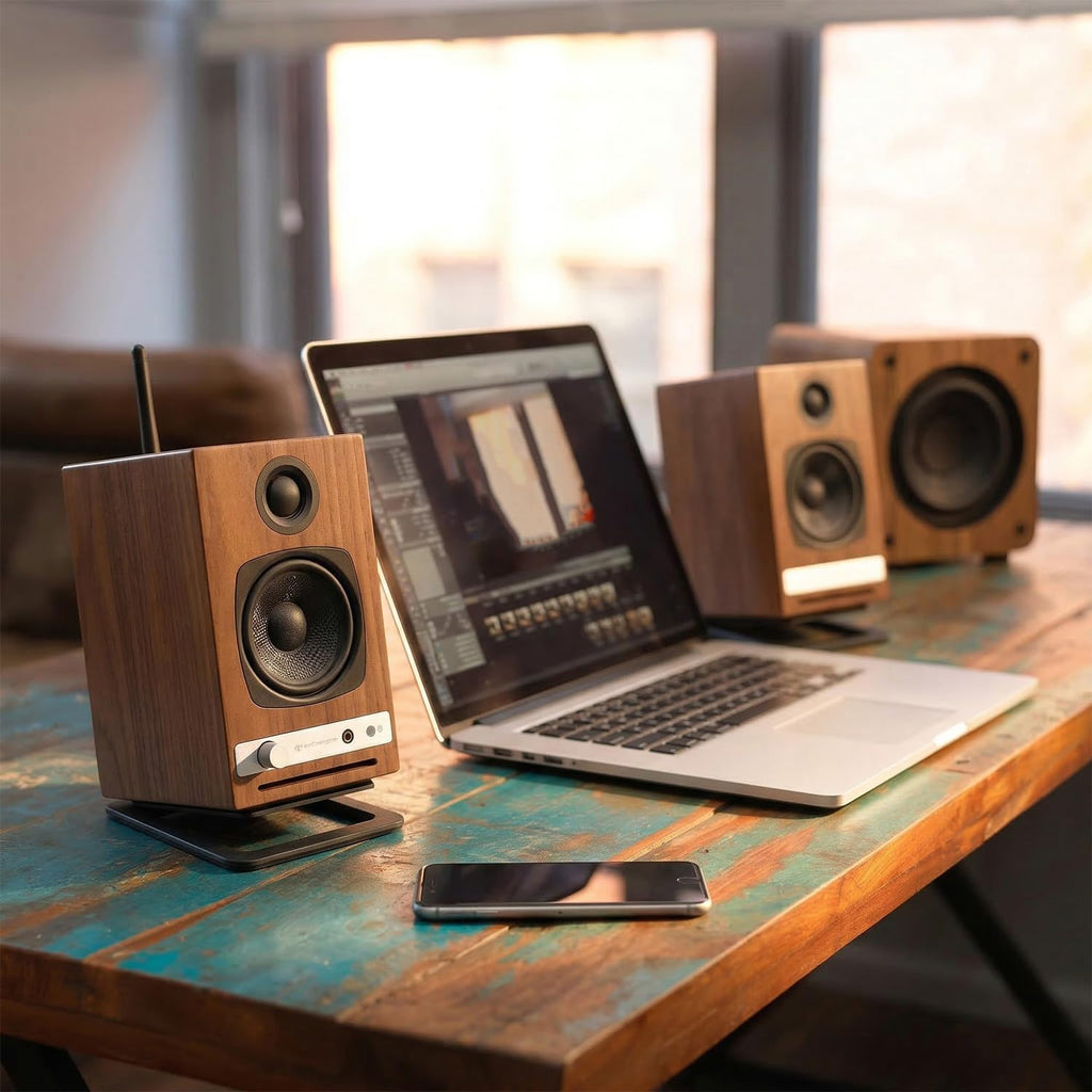 Audioengine A2-HD (HD3) Bluetooth PC and Computer Desktop Speakers with aptX HD - USB, RCA, Headphone