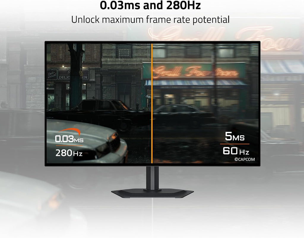 GIGABYTE - MO27Q2A - 27' QD-OLED Gaming Monitor - QHD 2560x1440-280Hz - 0.03ms GTG - AMD FreeSync Premium Pro, G-SYNC Compatible - Type-C KVM - HDMI, DP, Type-C - Height and Tilt Adjustable - Black
