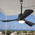 36' Gazebo Fans Outdoor Hanging with Remote, Outdoor Ceiling Fan for Patios with Light Waterproof, Plug in Cord Outlet Hook Wet Rated for Outside Porch, Pergola, Garage-Black Matte
