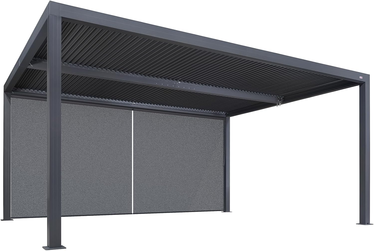 PURPLE LEAF 94AS Adjustable Privacy Screen Side Shade for Pergola 16 ft Gray, Pergola Not Included