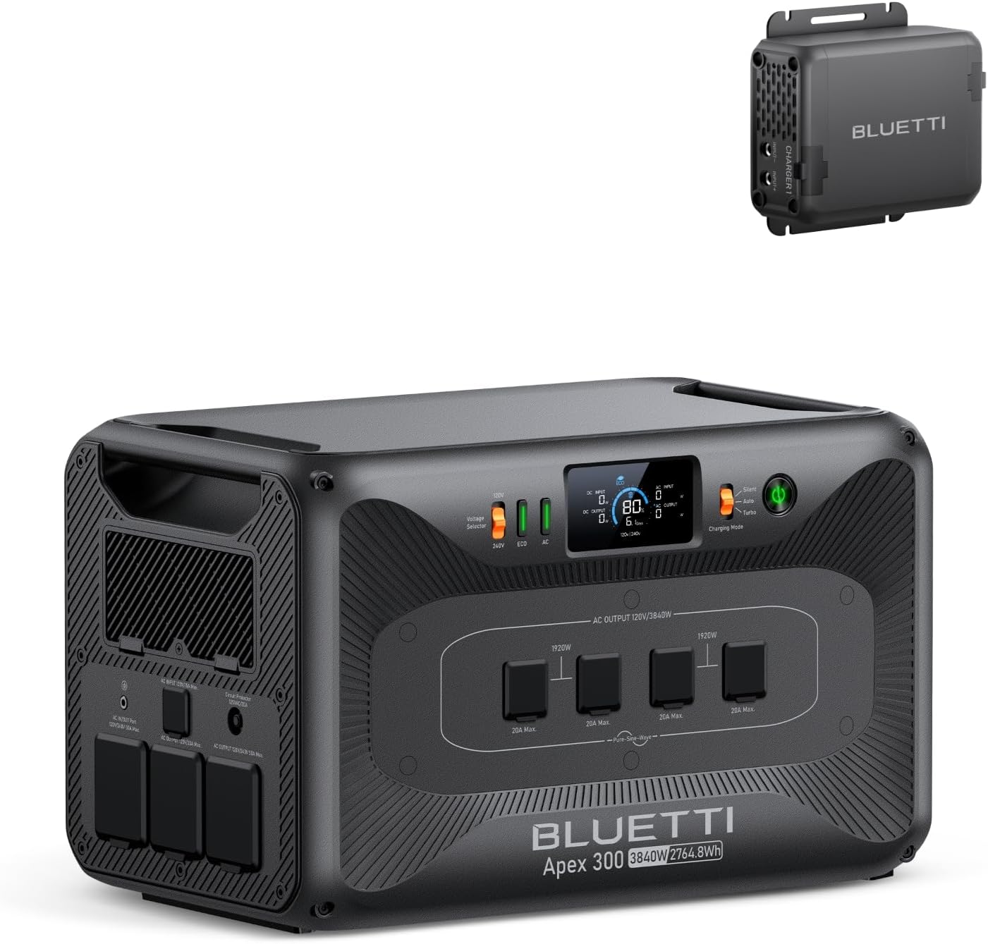 BLUETTI Solar Generator Apex 300 with Charger 1 (560W Alternator Charger), 2764.8Wh LFP Battery Backup with 6 3840W AC Outlets (7680W Surge), 5.5H RV Fast Charge, Ideal for Road Trips