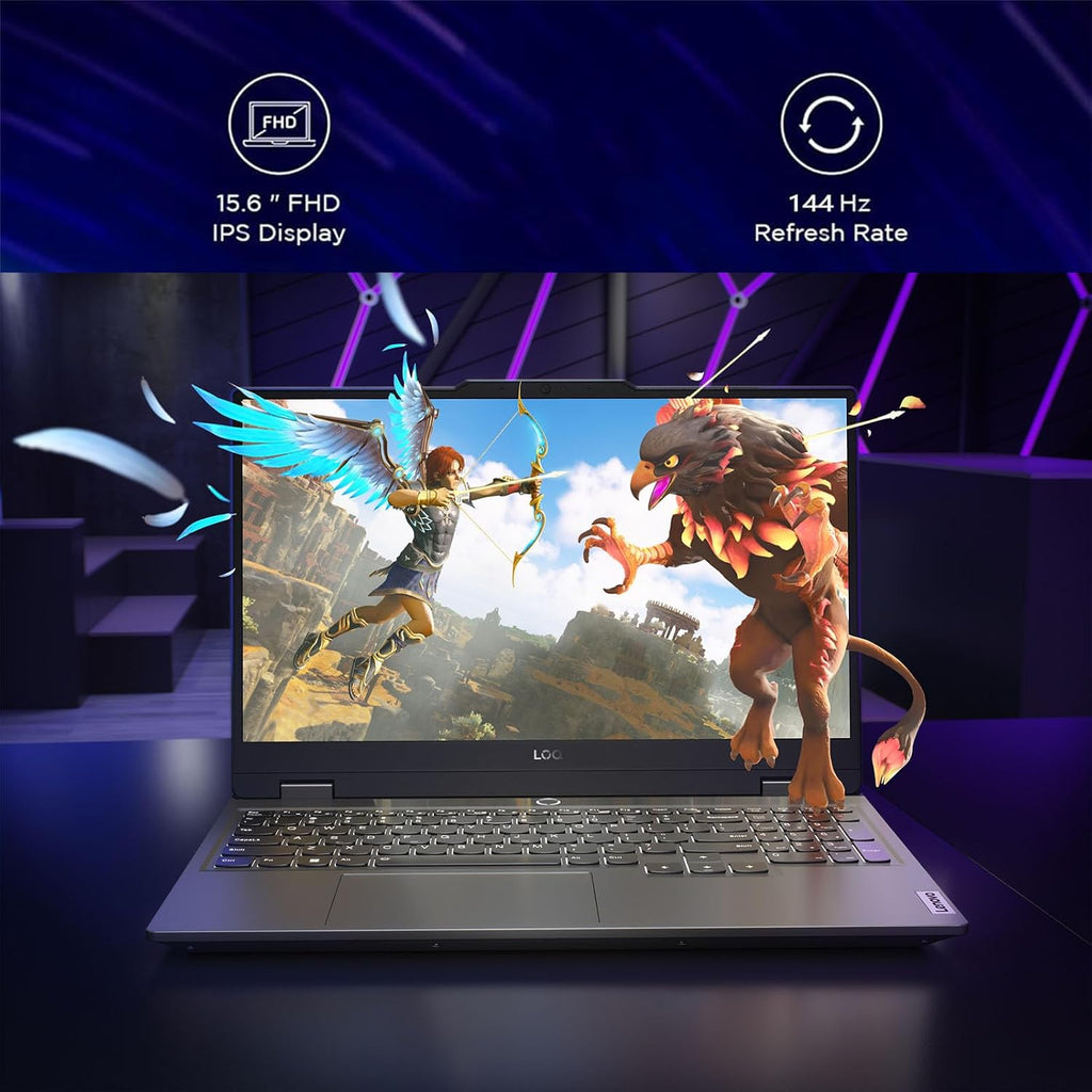 Lenovo LOQ 15 Gaming Laptop - RTX 4050-15.6' FHD IPS Display 144Hz - AMD Ryzen 5 7235HS - 32GB RAM -1TB PCIe SSD -Windows 11 Backlit Keyboard - G-SYNC - HDMI Cable