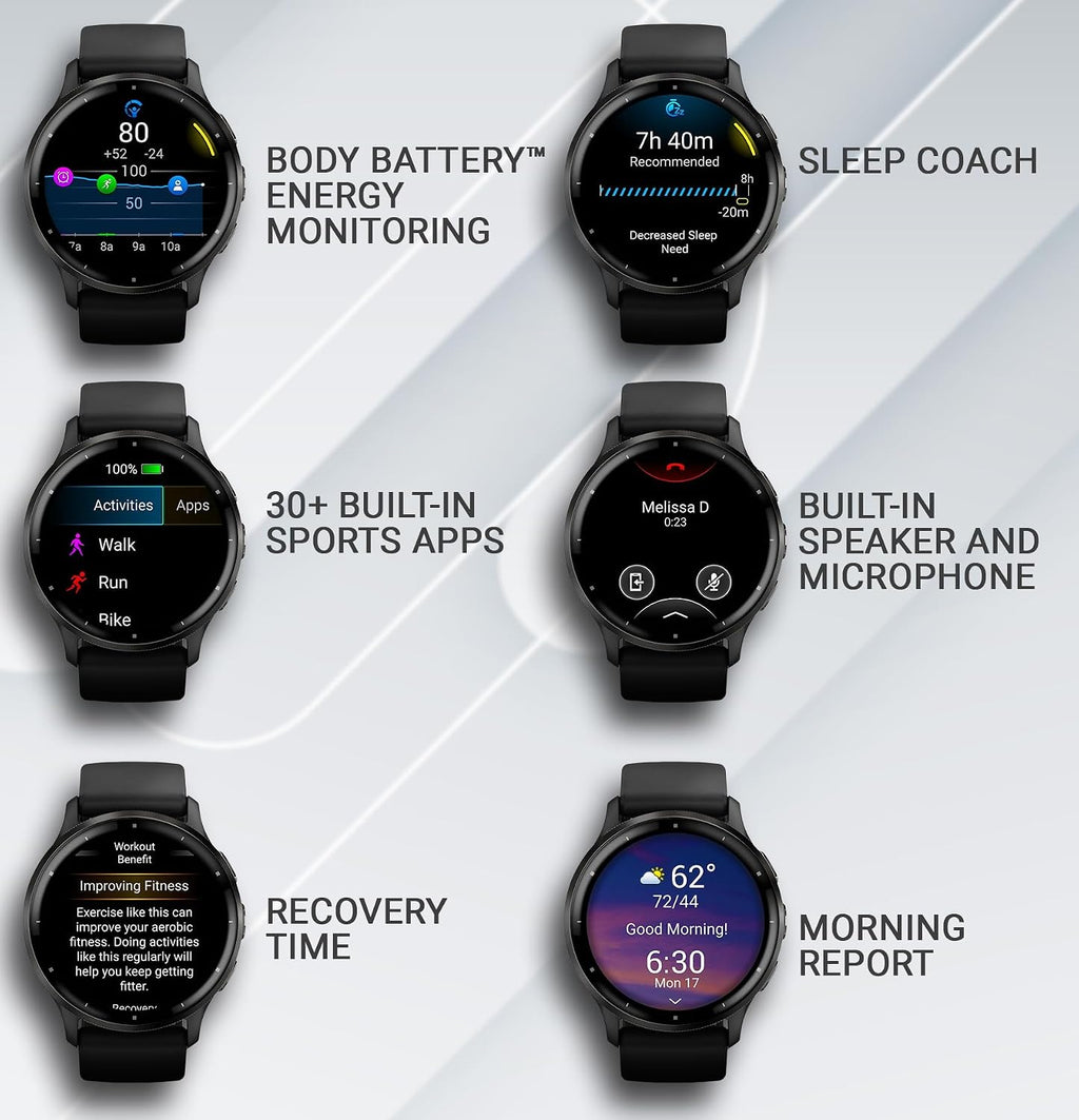 Garmin Venu 3: Slate Stainless Steel 45 mm Smartwatch|AMOLED 1.4' Display Up to 14 Days Battery Life | Multisport Men Watch | Advanced Health & Fitness Features Gift Bundle