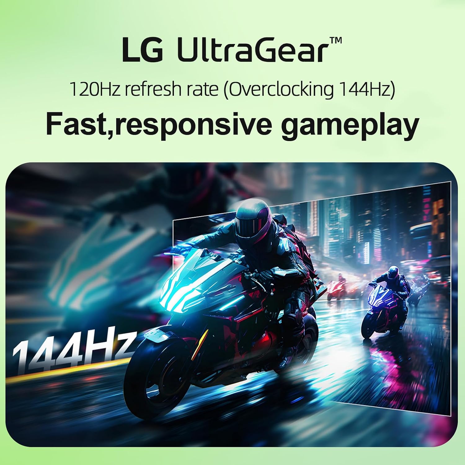 LG 24' Ultragear FHD Gaming Monitor, IPS Display, 144Hz Refresh Rate, 1ms MBR, HDR10, sRGB 99% Color Gamut, NVIDIA G-SYNC Compatible, AMD FreeSync, HDMI, DisplayPort, Vase Mountable, Tilt, Black