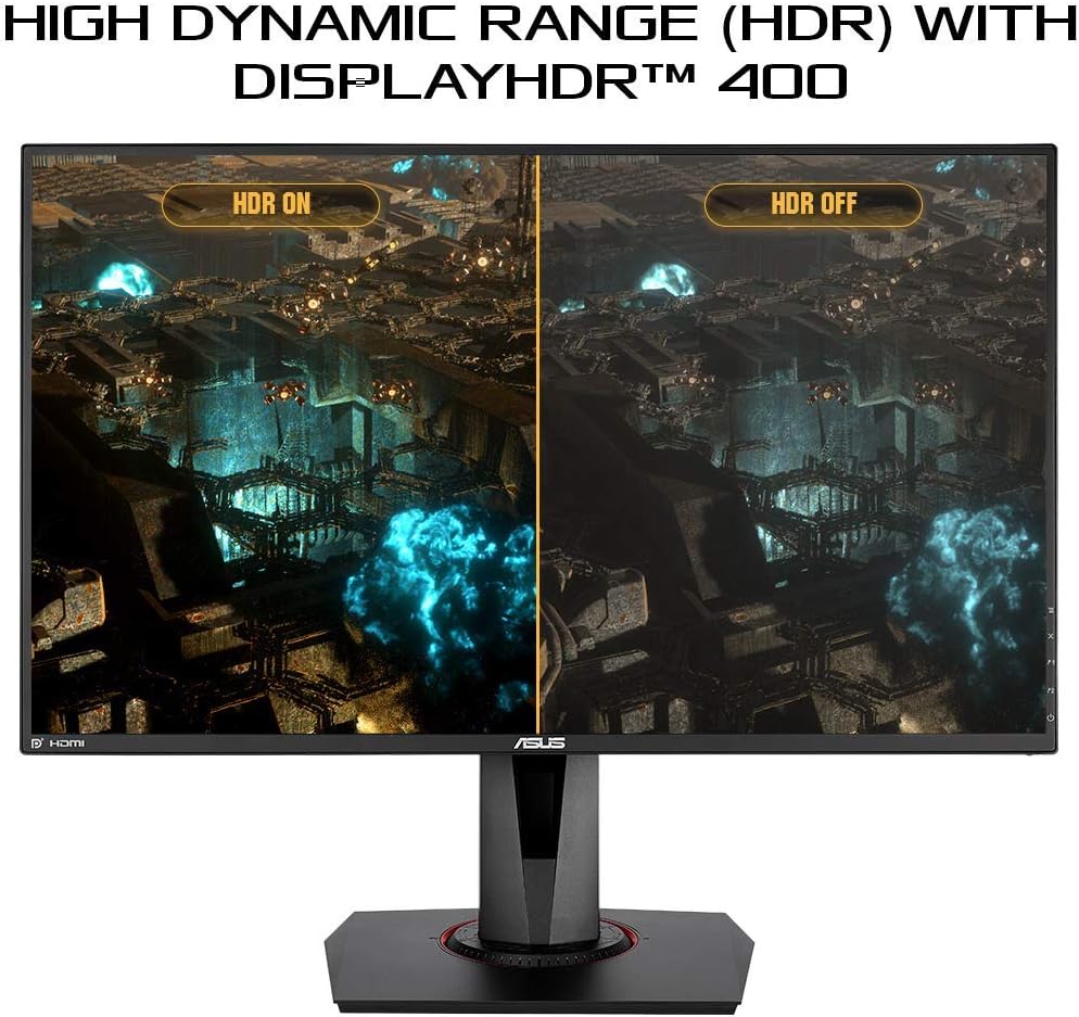 ASUS TUF Gaming VG279QM 27' HDR Monitor, 1080P Full HD (1920 x 1080), Fast IPS, 280Hz, G-SYNC Compatible, Extreme Low Motion Blur Sync (ELMB SYNC), 1ms, DisplayHDR 400, Black
